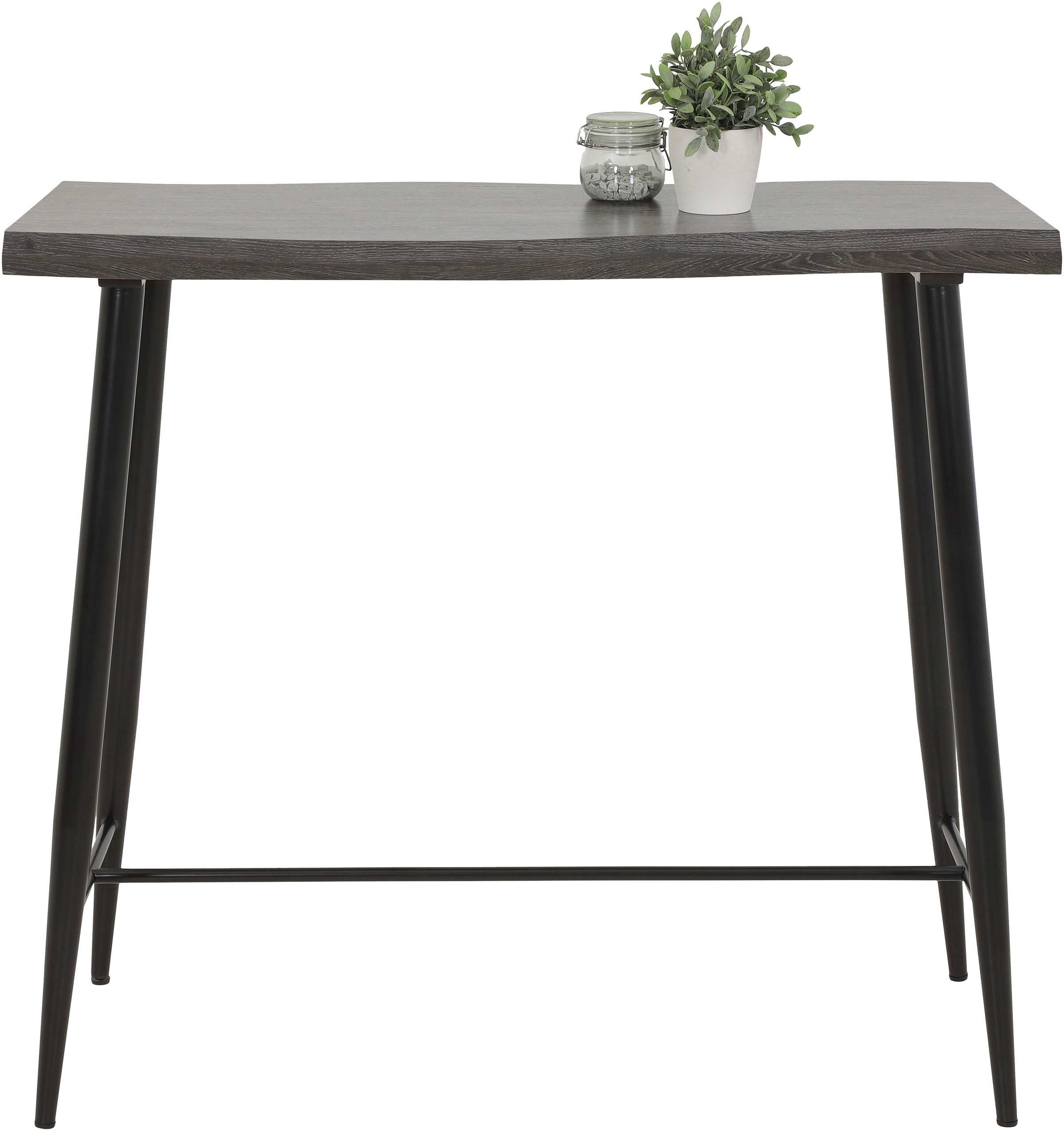 HELA Bartisch "GABI" Baumkantentisch, 120 cm Breite, Industrial Design, Wildeiche oder Grau