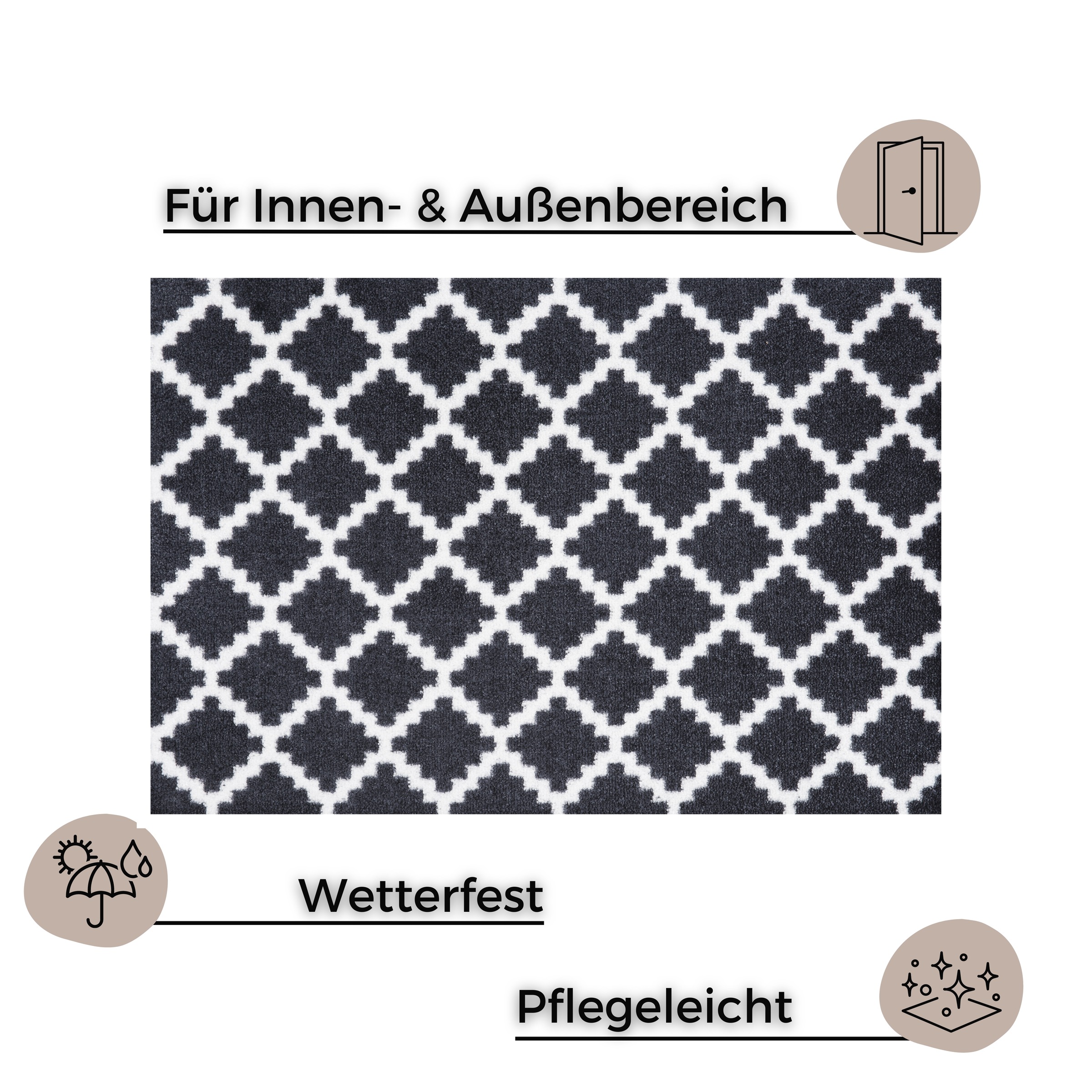 HANSE Home Fussmatte »Elegance, Türmatte«, rechteckig, 7 mm Höhe, Schmutzfangmatte, Innen und Aussen, Rutschfest, Wetterfest, Türmatte