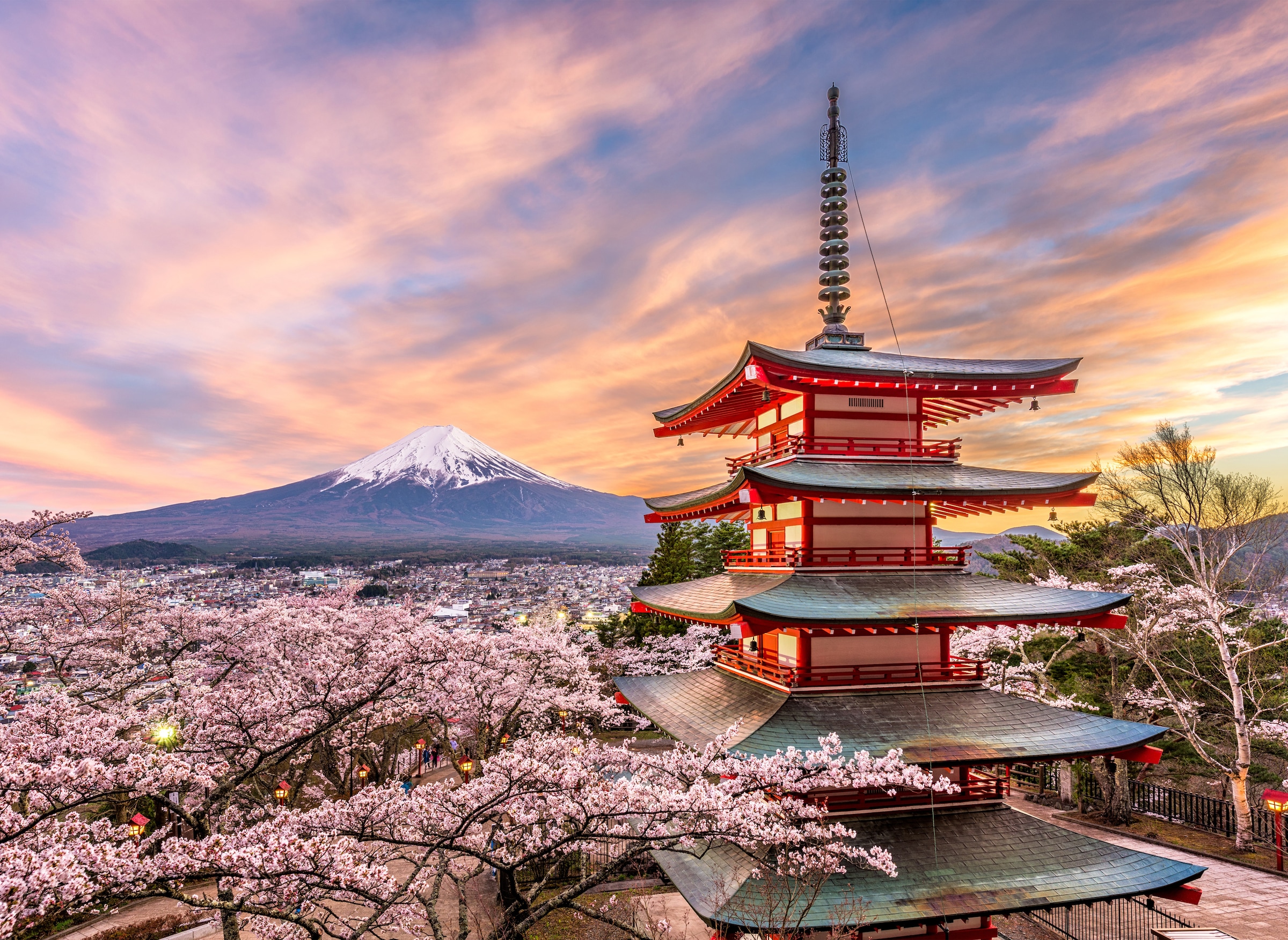 Image of Papermoon Fototapete "Fujiyoshida Chureito Pagoda Japan" glatt