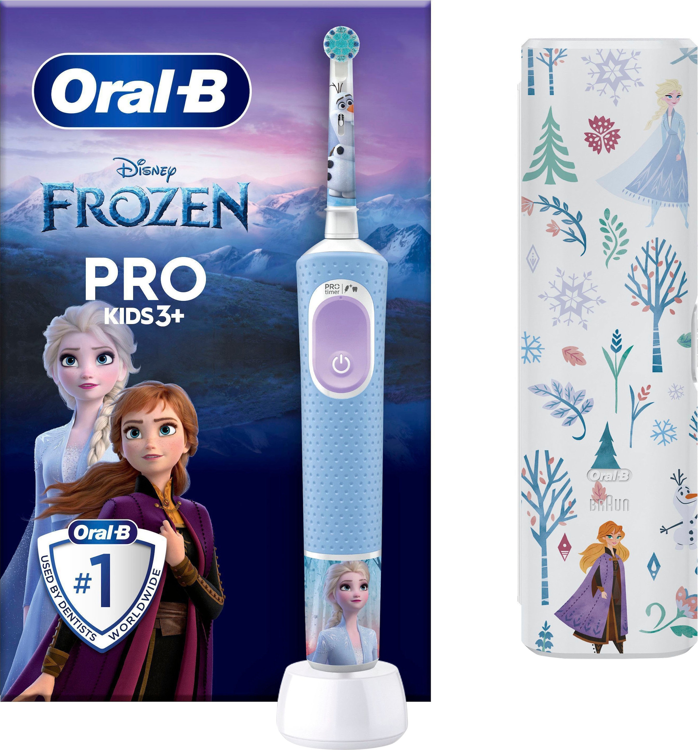 Elektrische Zahnbürste »Pro Kids Frozen«, 1 St. Aufsteckbürsten, für Kinder ab 3 Jahren