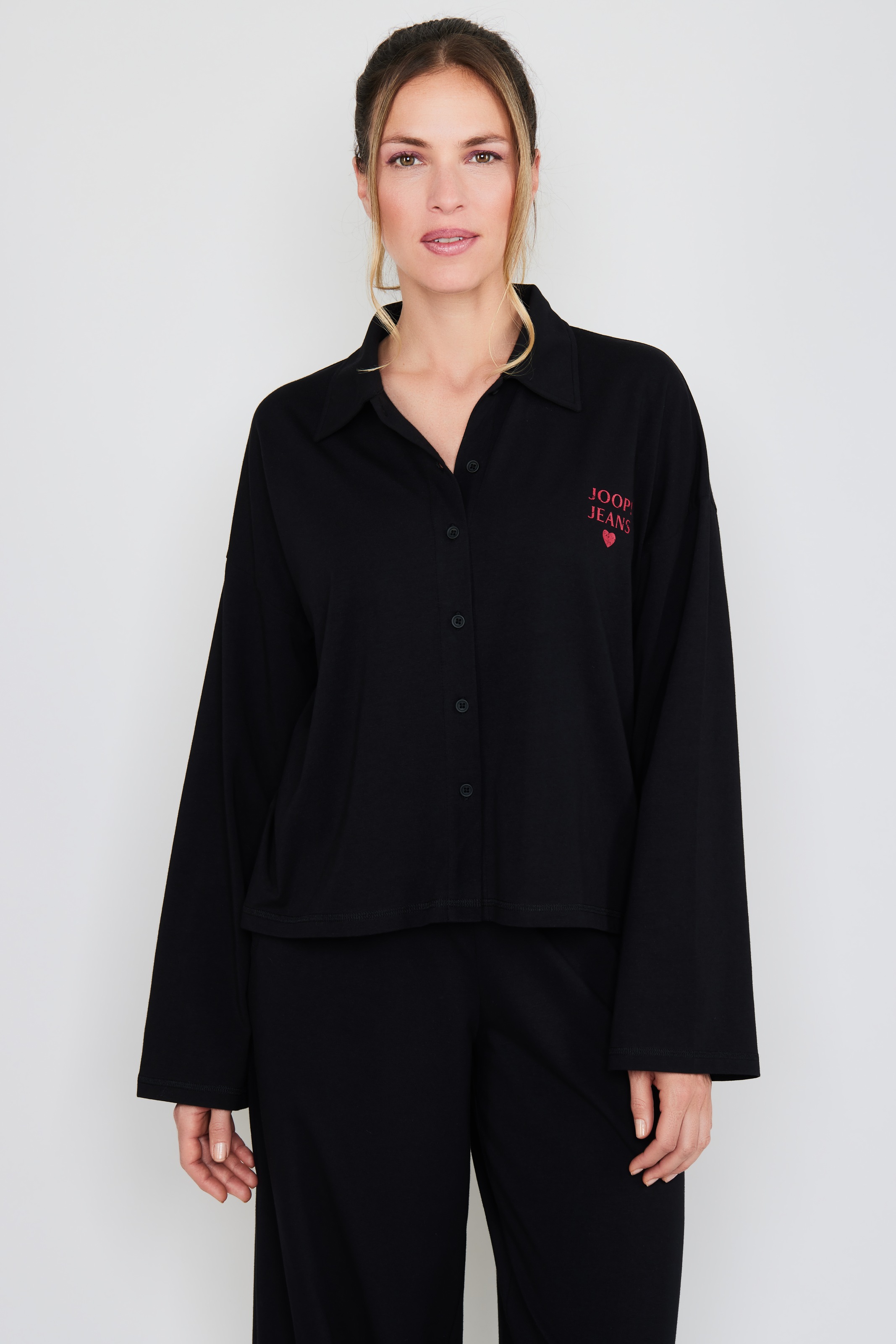 Image of JOOP Jeans Pyjamaoberteil "After Dark (JOOP Jeans)" mit Knopfleiste, Langarm, Regular Fit, aus Jersey