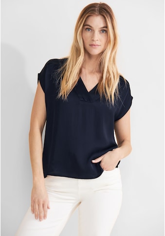 Satinbluse »Solid V-Neck Top with Drop«