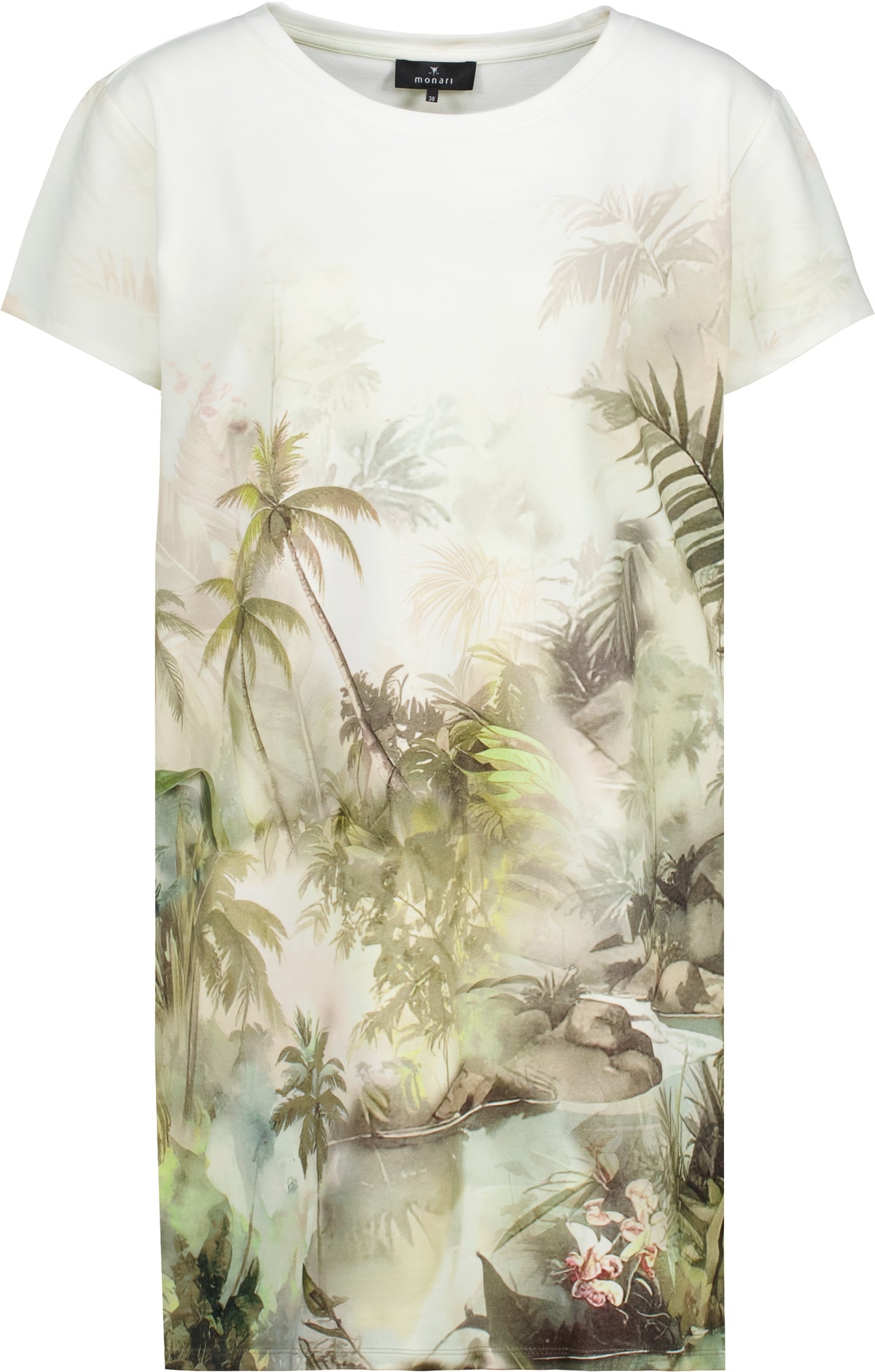 Monari Robe t-shirt »Kleid Tropical Allover« Sans poche Regular fit mit tropischem Print
