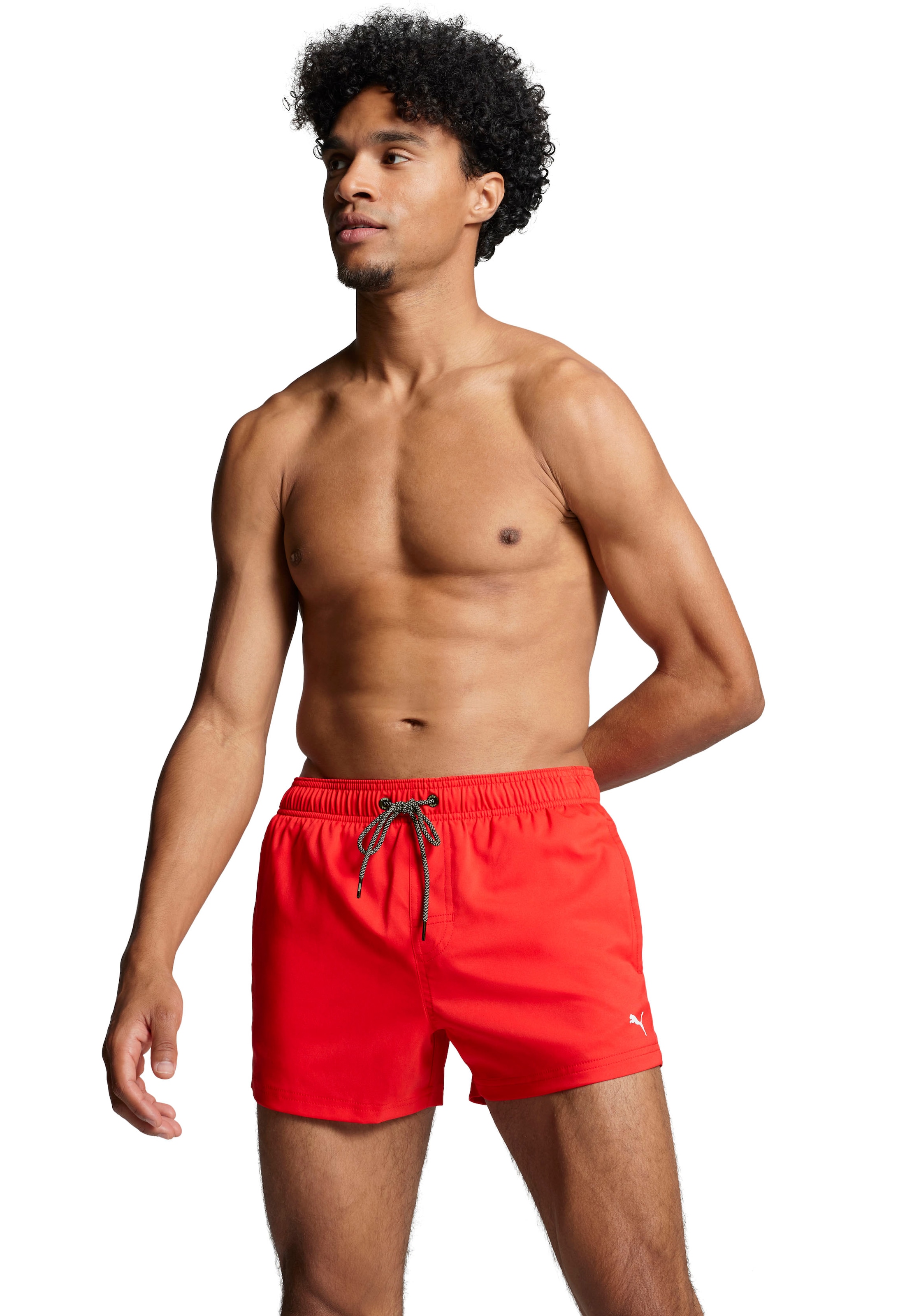 Image of PUMA Badeshorts "PUMA SWIM MEN SHORT LENGTH SWIM SHORTS" mit seitlichen Eingriff-Taschen, Gesässtasche mit Klettverschluss