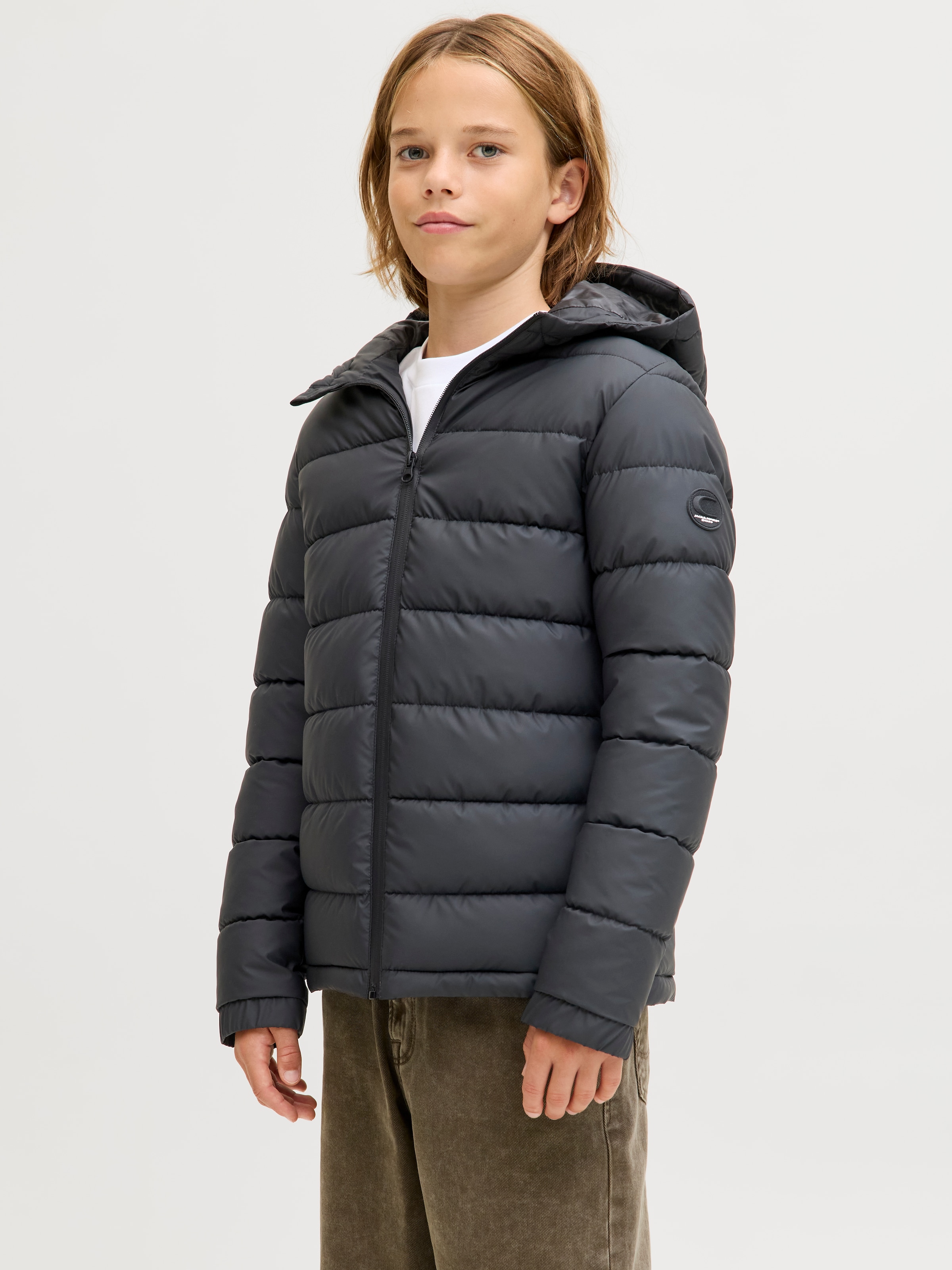 Jack & Jones Junior Steppjacke »JCOPOINT PU PUFFER JACKET BF JNR« mit Kapuze