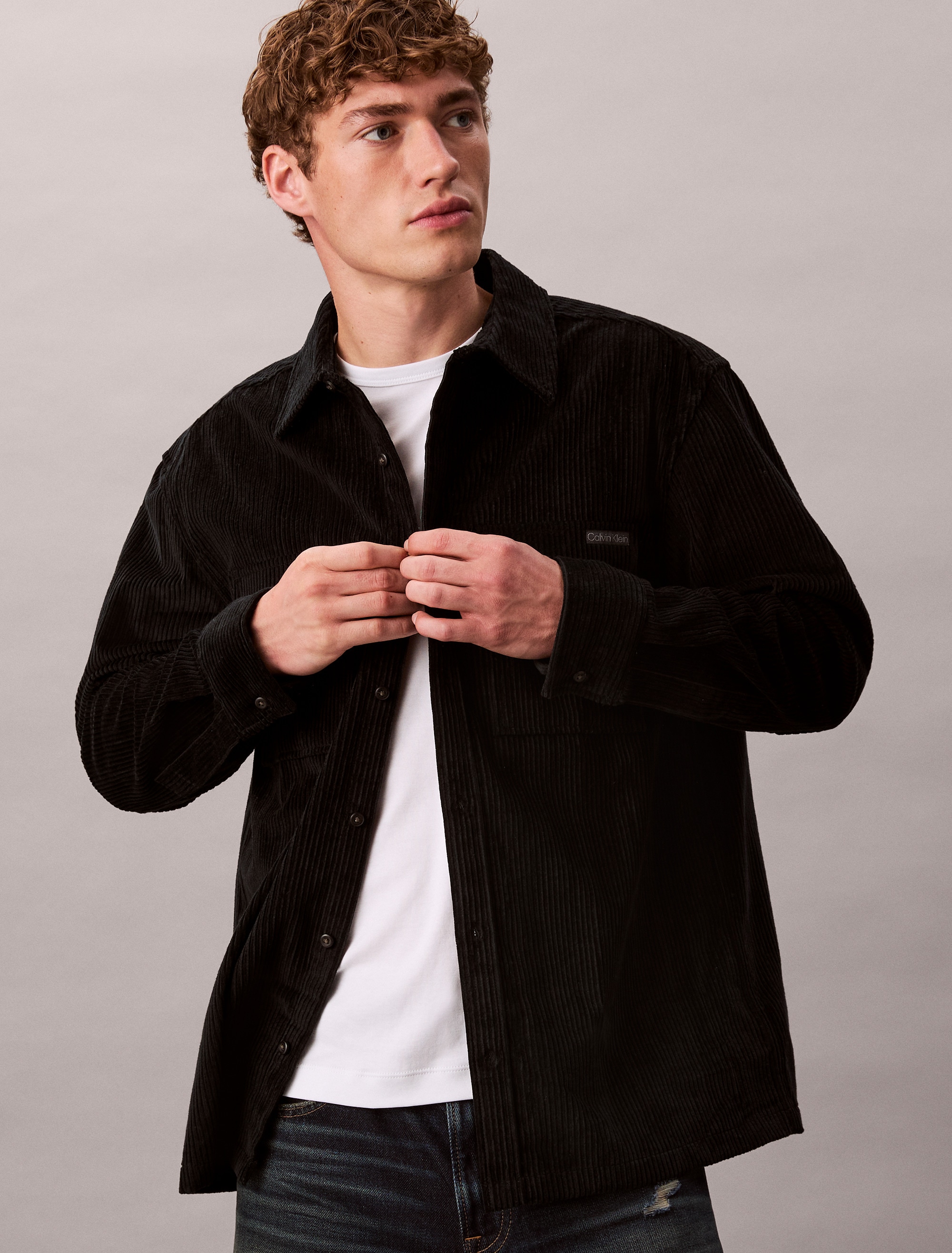 Calvin Klein Jeans Chemise à manches longues relaxed fit, normaler Hemdkragen, mit Brusttaschen