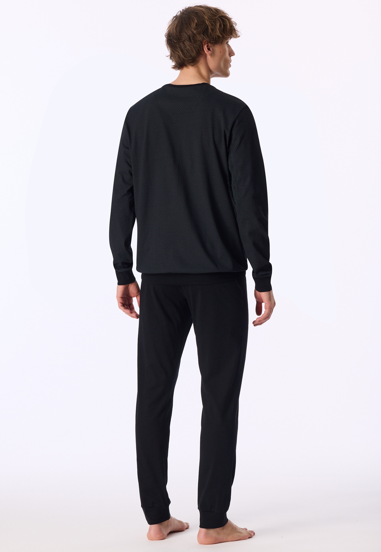 uncover by SCHIESSER Schlafanzug »Uncover Nightwear« 2 Langarm, Rundhals-Ausschnitt, Single Jersey-Qualität, weich