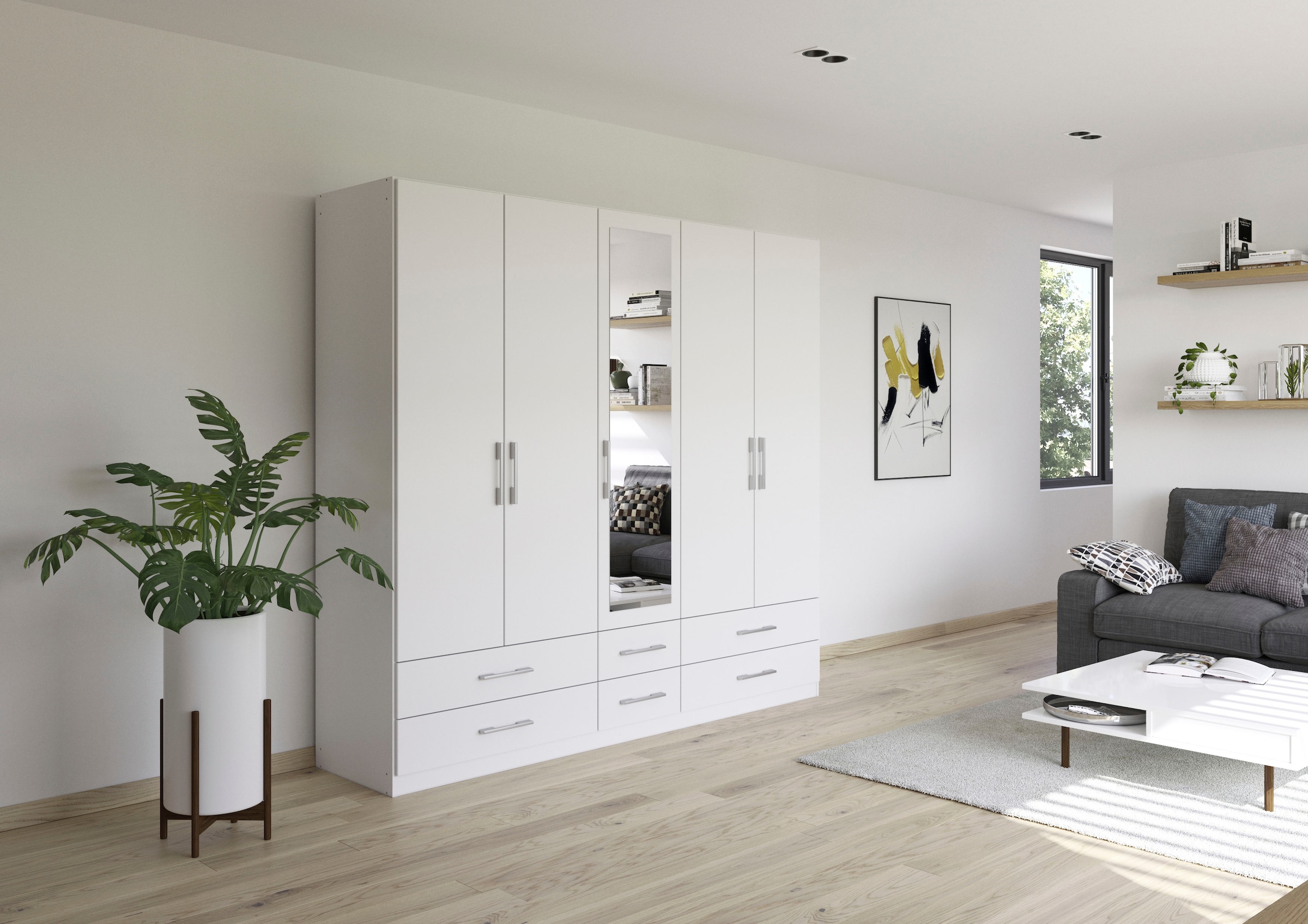 rauch Armoires à vêtements »Schrank Garderobe Wäscheschrank HERSBRUCK in 2 Breiten« Breiten: 226 oder 271 cm, Höhe 210 cm,  mit 6 grosszügigen Schubladen sowie Spiegeltüren MADE IN GERMANY