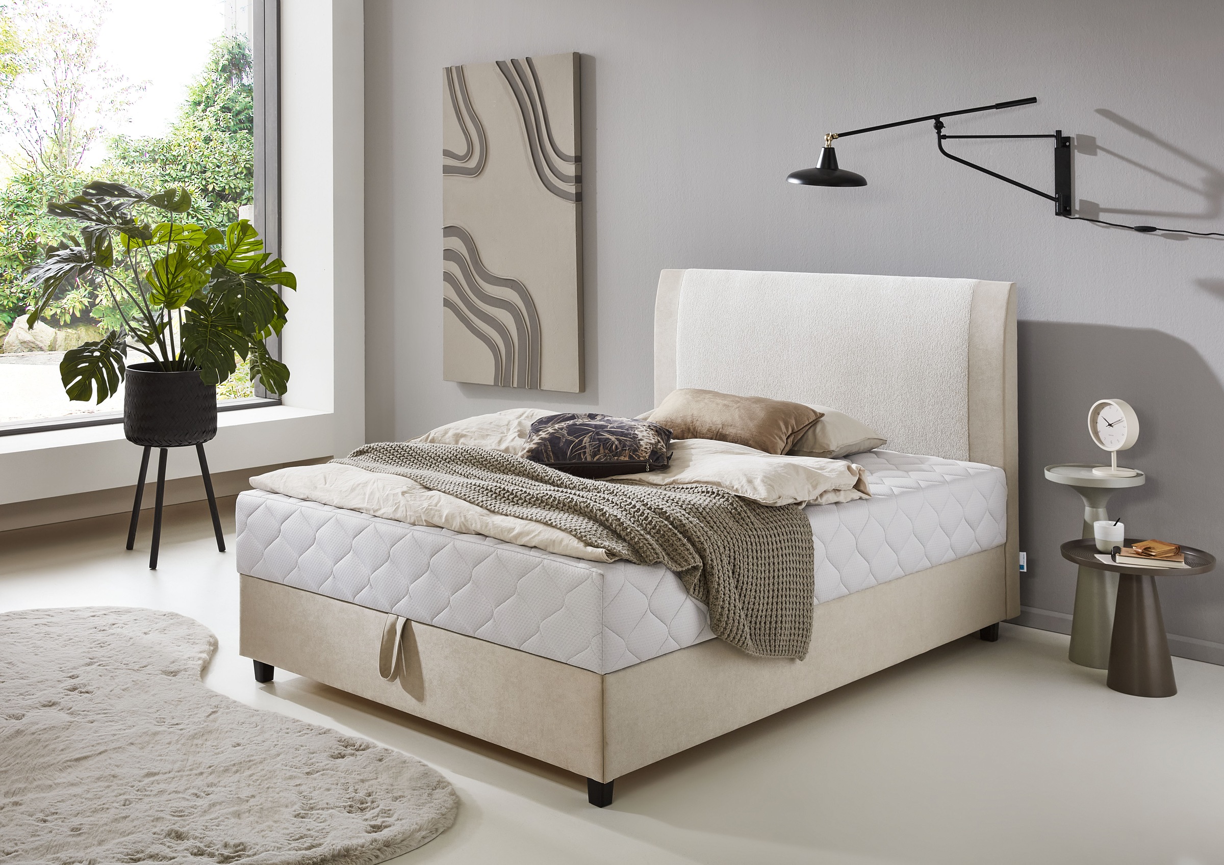 ATLANTIC home collection Boxbett »Borgholm« mit Taschen-Federkernmatratze, Bettkasten und Absetzung im Kopteil