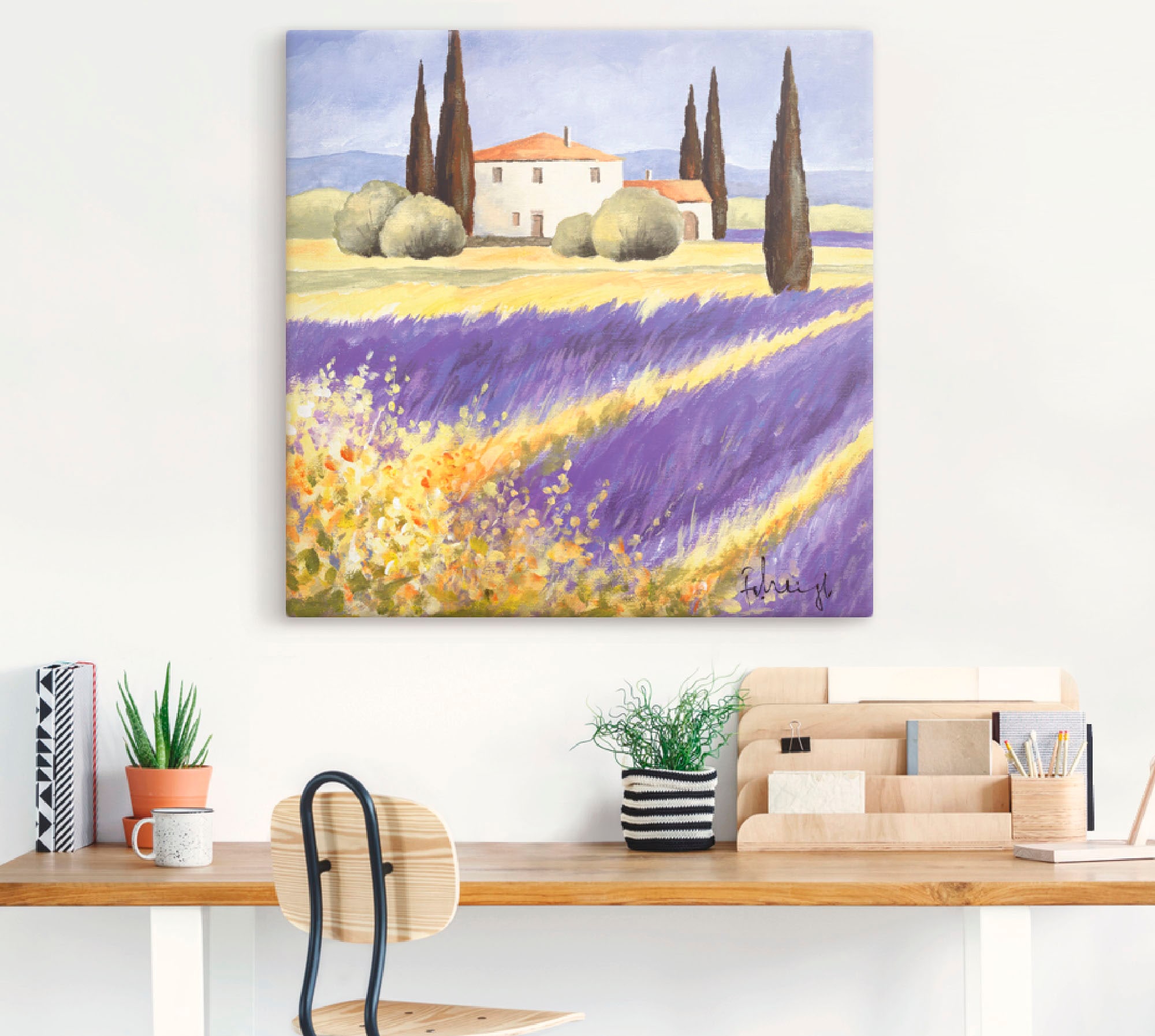 Artland Leinwandbild »Licht der Provence«, Felder, (1 St.), auf Keilrahmen gespannt