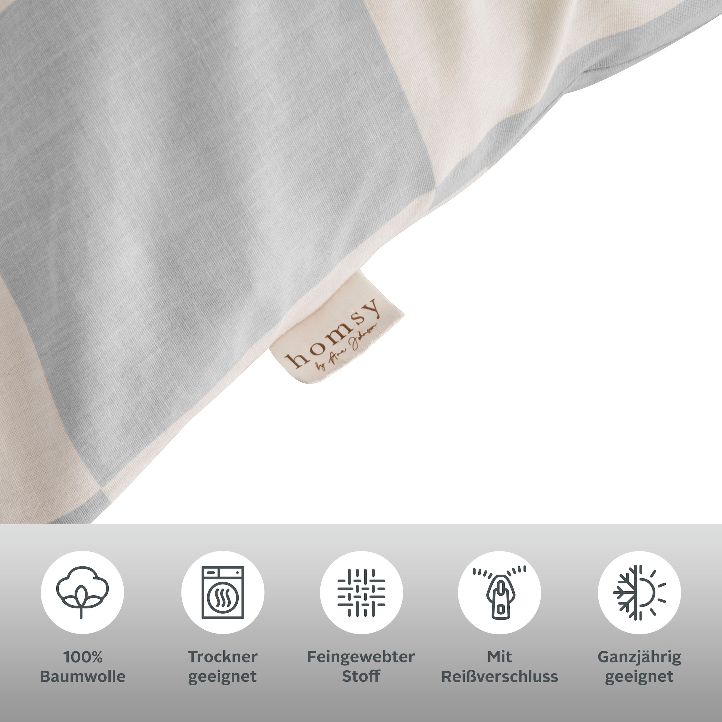 homsy by Ana Johnson Bettwäsche »Chessley« mit coolem Karo-Muster, ab Grösse 135x200 cm, by Ana Johnson