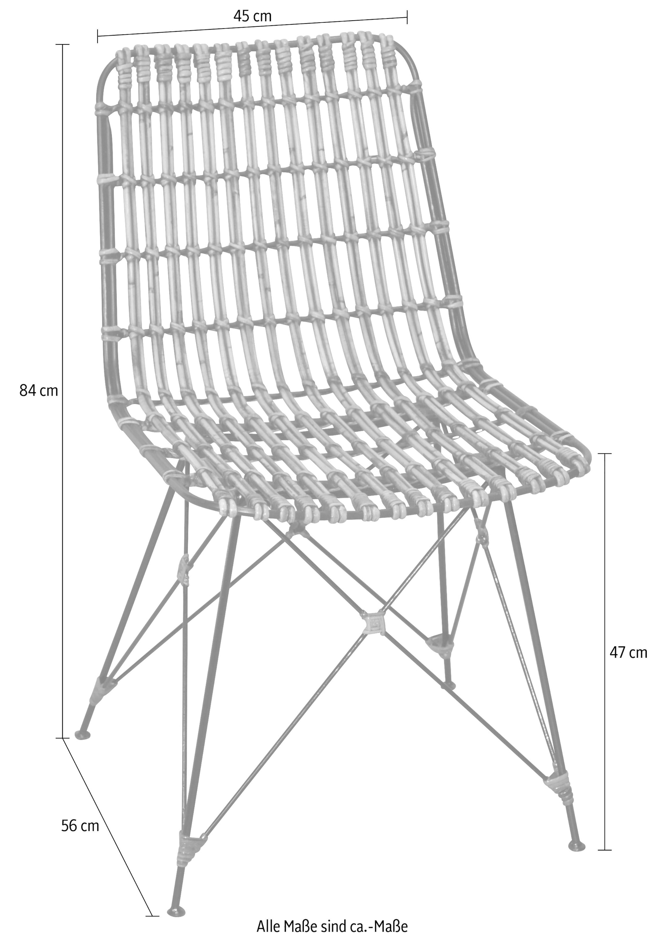 Home affaire Rattanstuhl, Masse (B/T/H): 45/56/84 cm