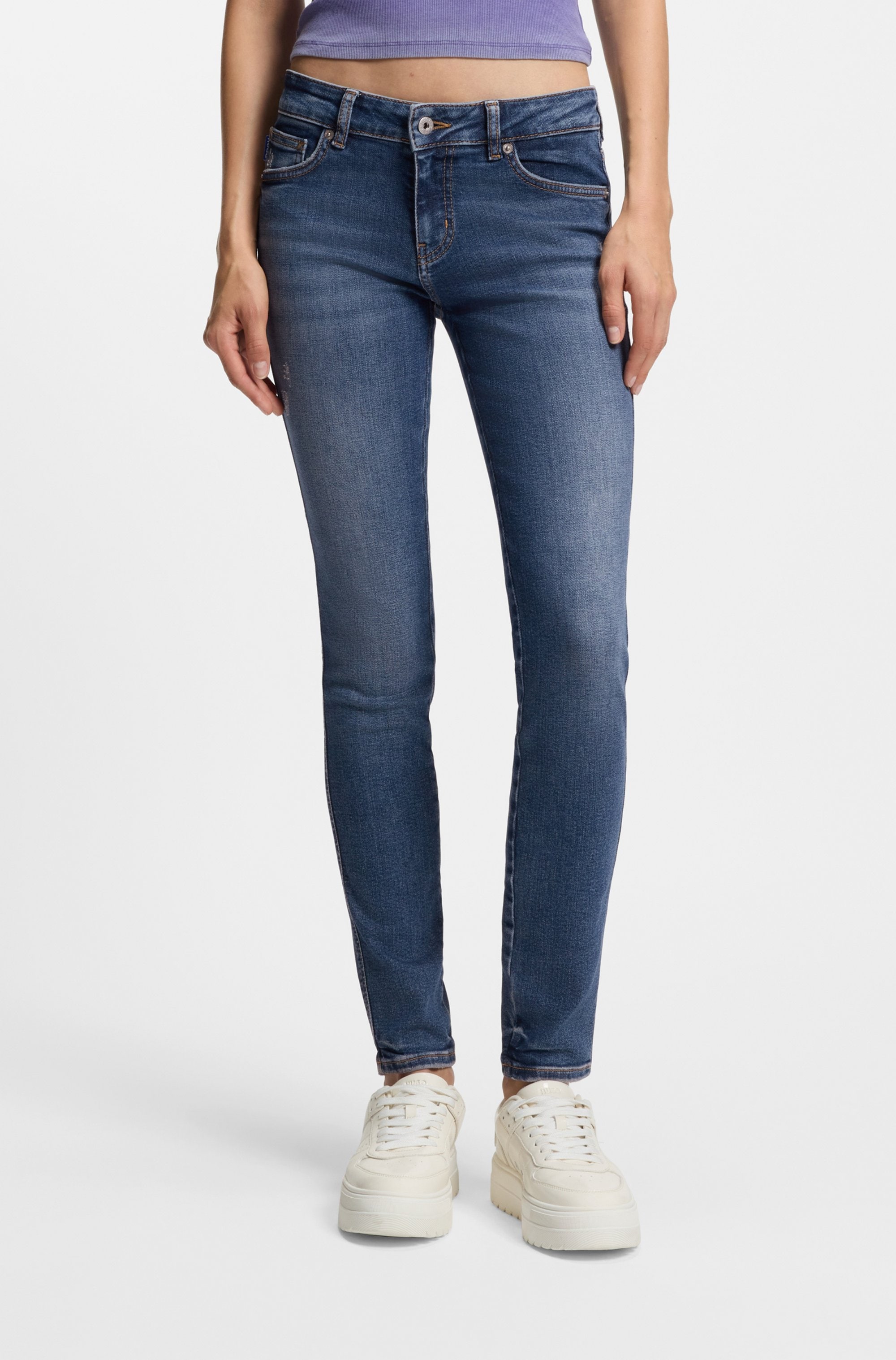 Image of HUGO Skinny-fit-Jeans "Garuka" mit niedriger Leibhöhe