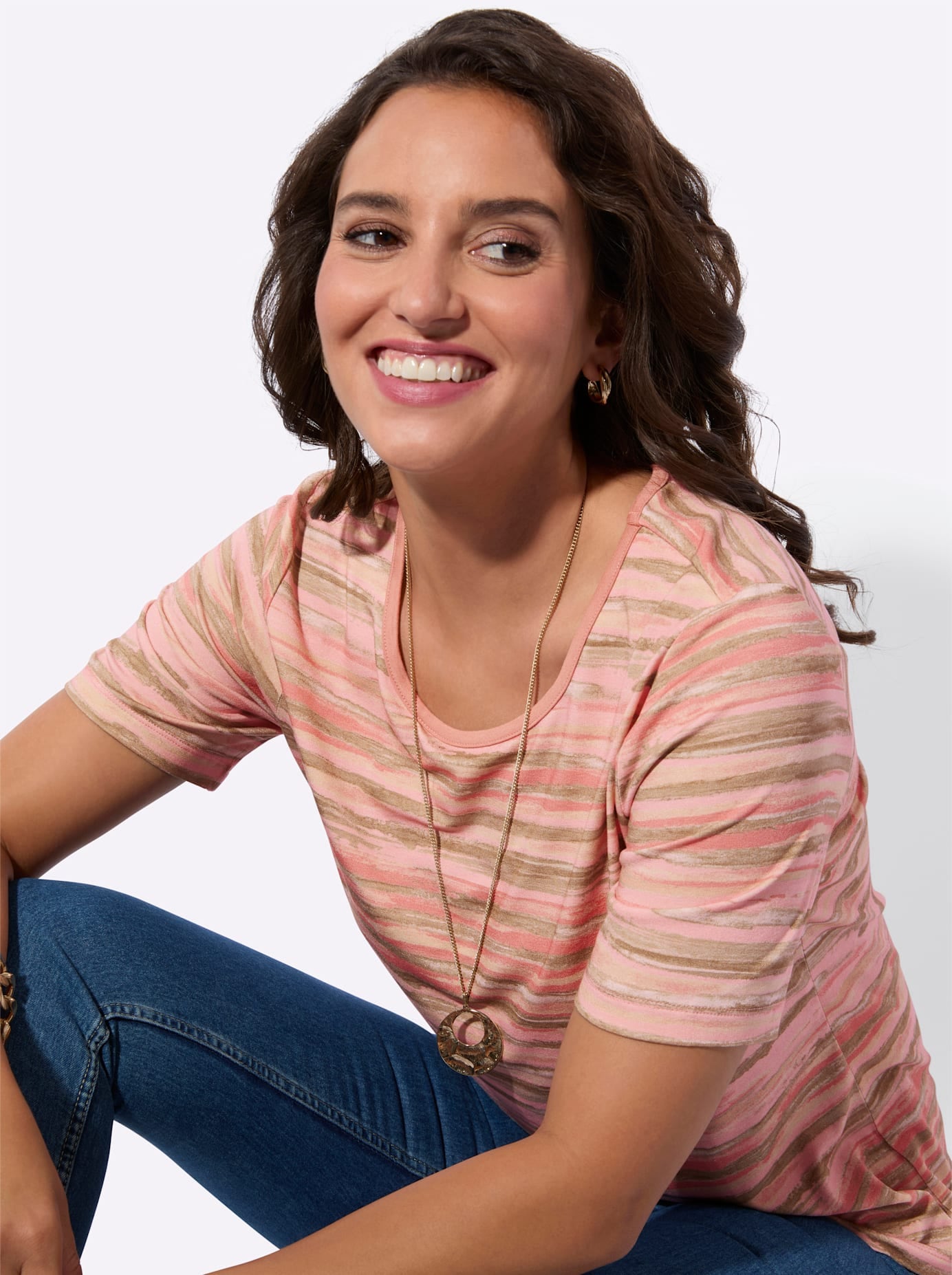 Casual Looks Shirt à col rond »Druck-Shirt« 1 pièces