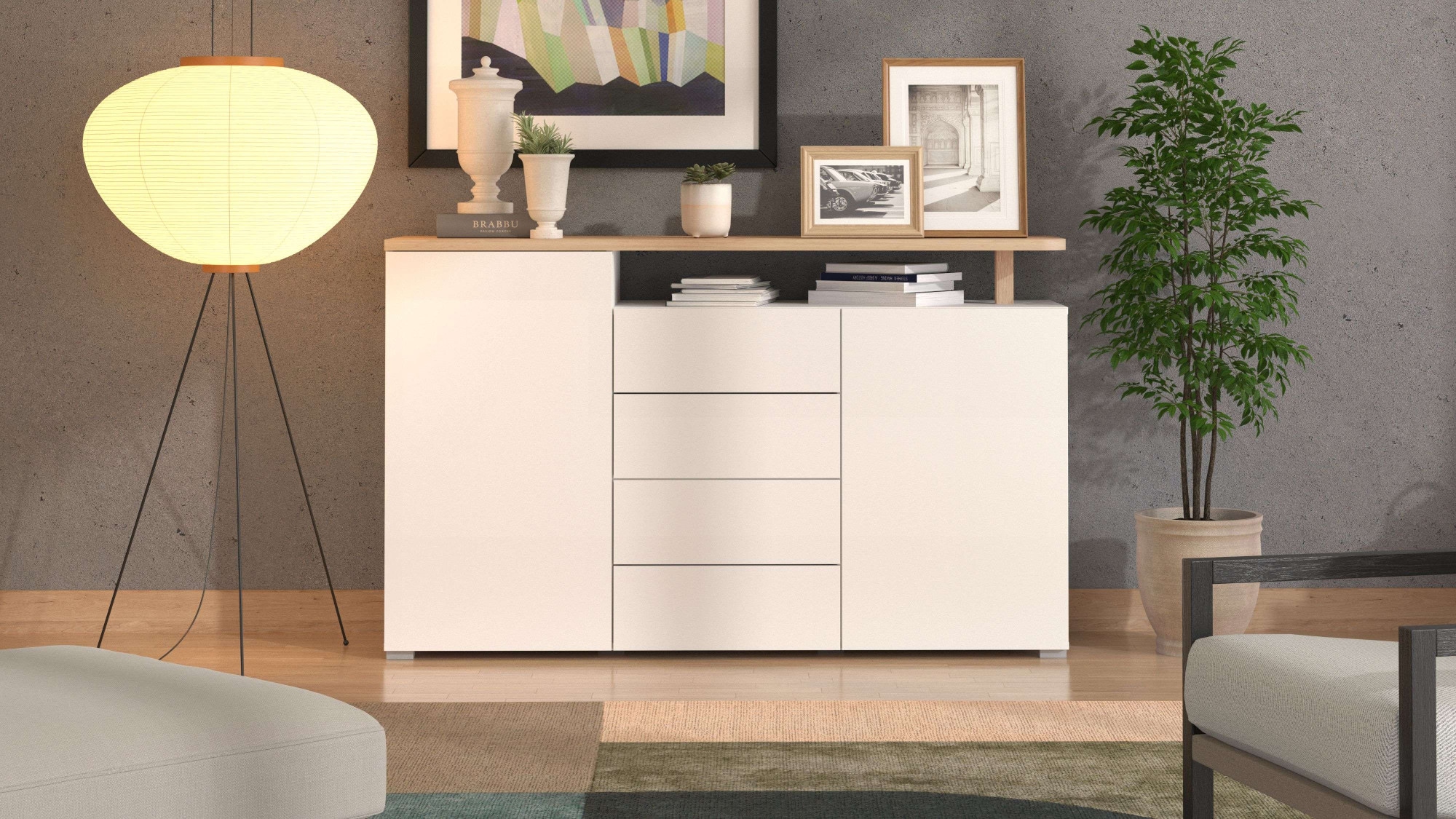 Image of Home affaire Sideboard "Aterno Kommode, Anrichte" Breite 154 cm, mit Push-to-Open Funktion