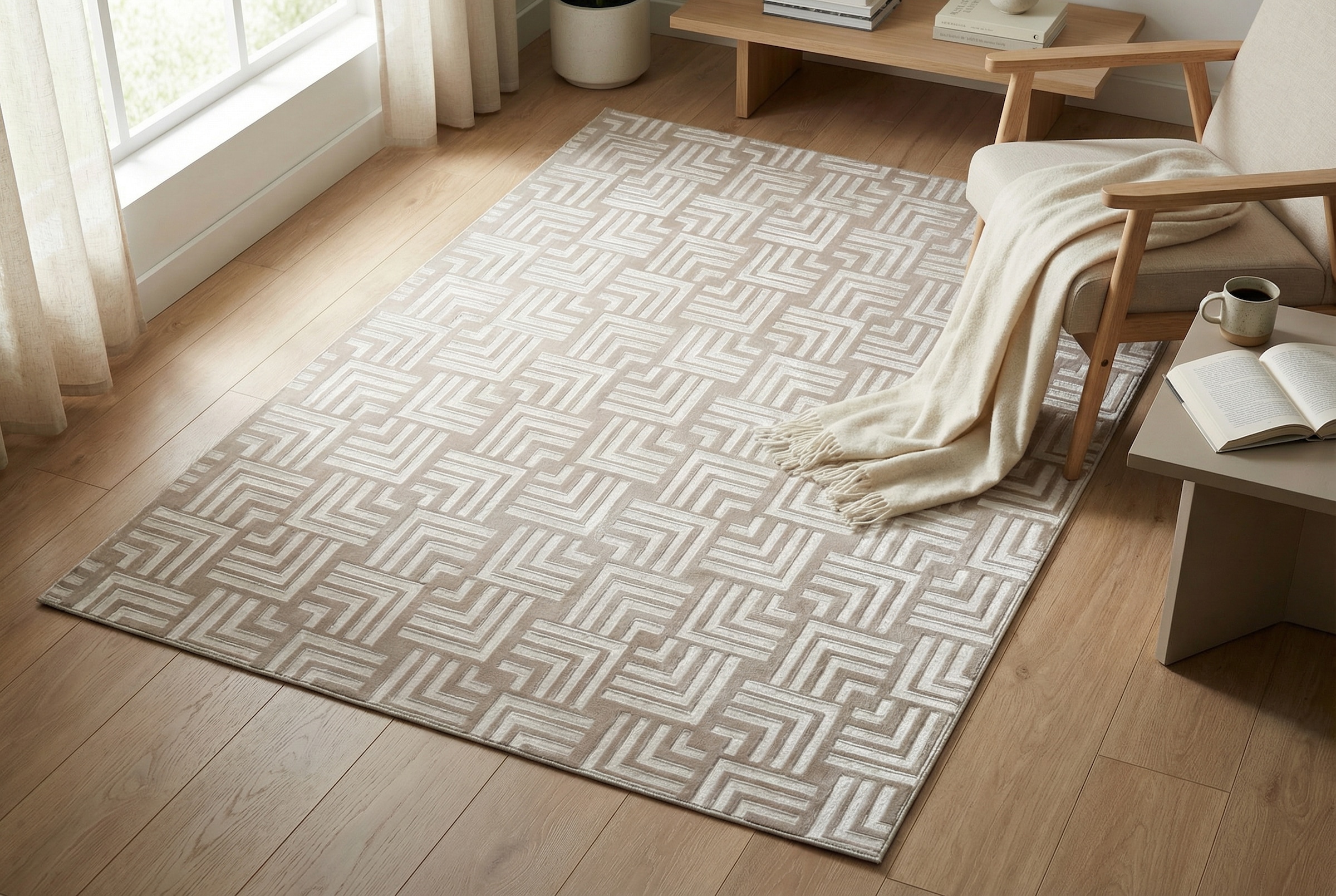 Image of Kayoom Teppich "Calma 325" rechteckig 10 mm Höhe Kurzflor, 3-D Optik, Wohnzimmer