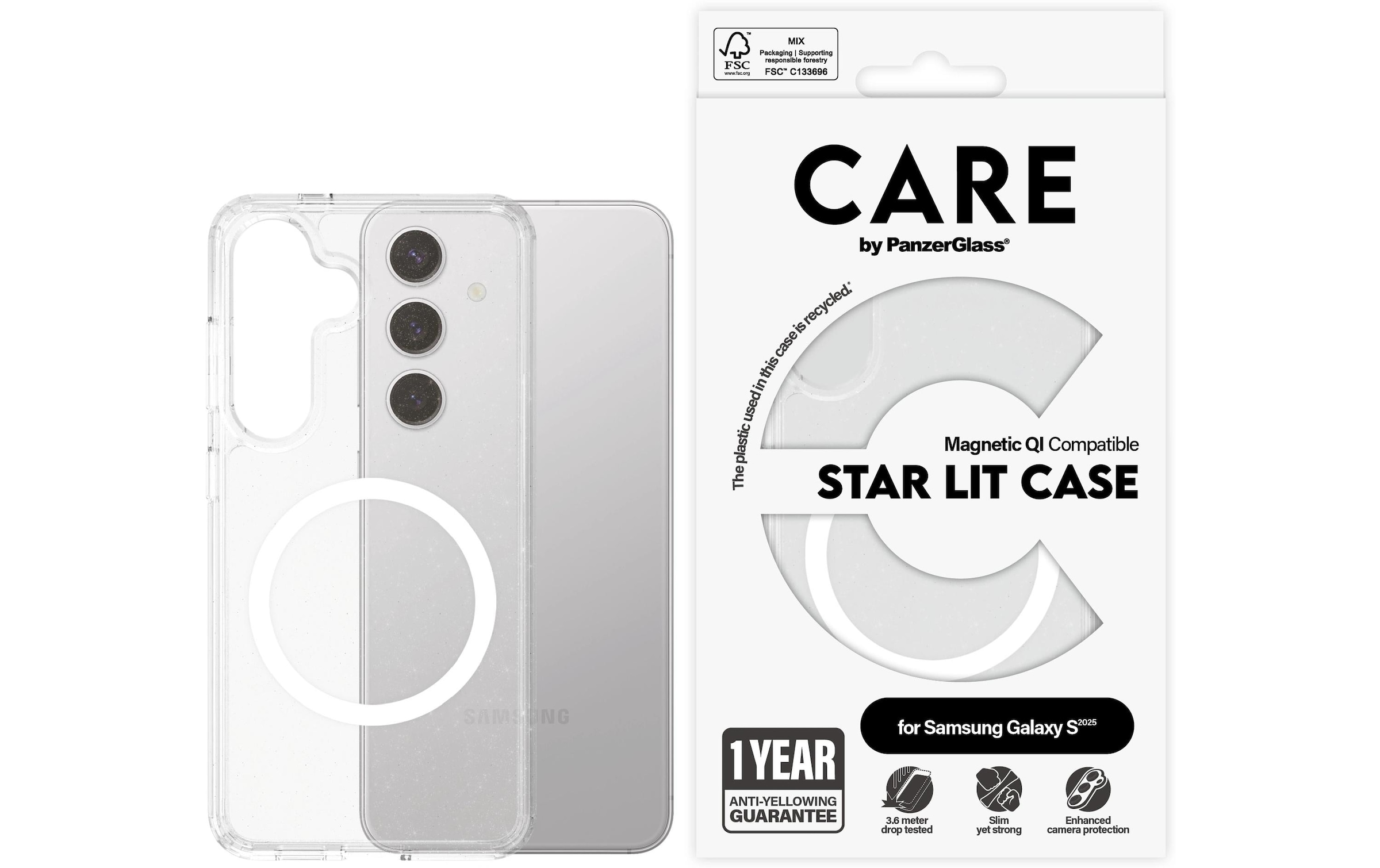 CARE by PanzerGlass Backcover »Flagship Star Lit w. Galaxy S25«, Samsung Galaxy S25