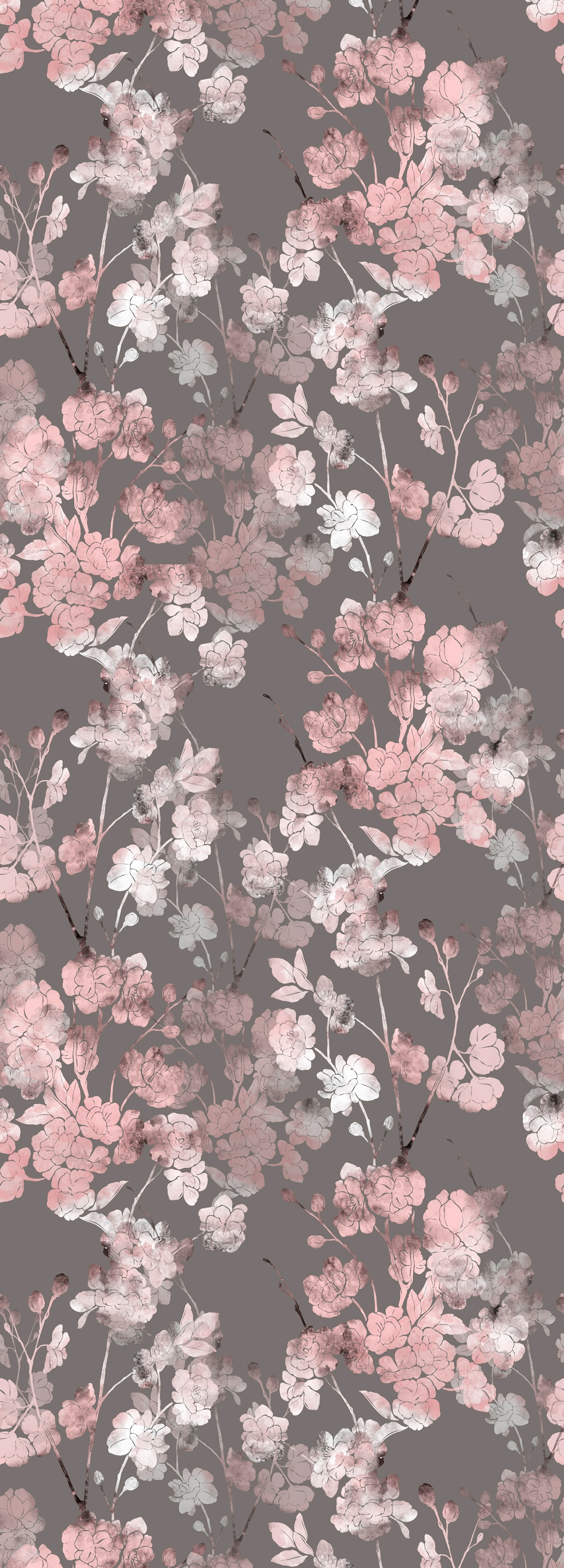 Image of queence Vinyltapete "Parker" Motiv bedruckt botanisch floral gemustert natürlich glatt 90x250cm, selbstklebend, kinderleichte Anbringung, Sticker