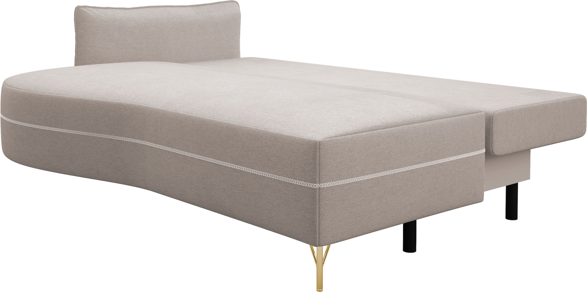 exxpo - sofa fashion Canapé de salon »Ortis mit toller Kontrastnaht, Solitärmöbel, bequem, schmale Armlehne« Schlafsofa mit Bettfunktion und Bettkasten, komfortabler Federkern