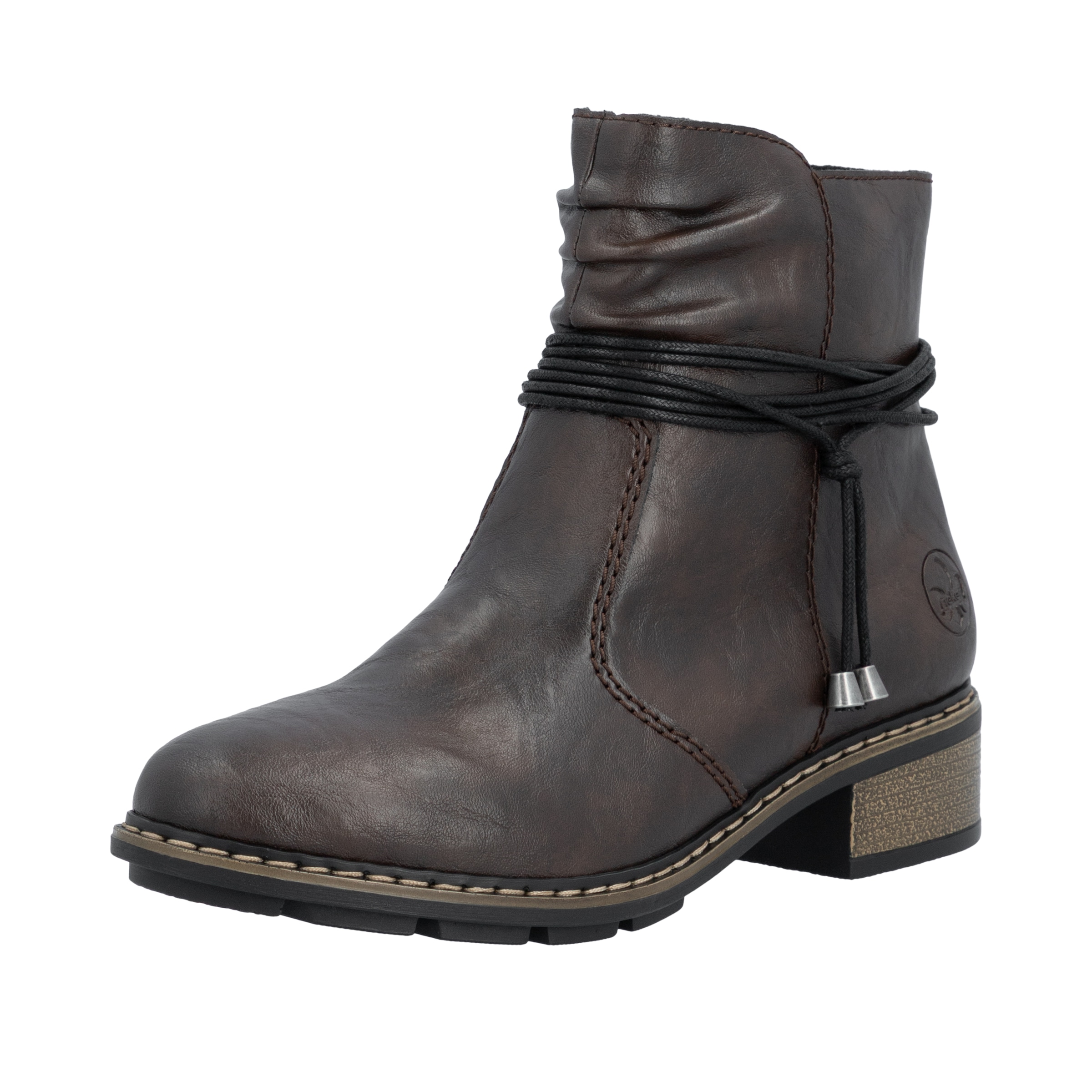 Rieker Winterstiefelette  Reissverschluss-Boots mit Zierkordel und slouchy Schaft