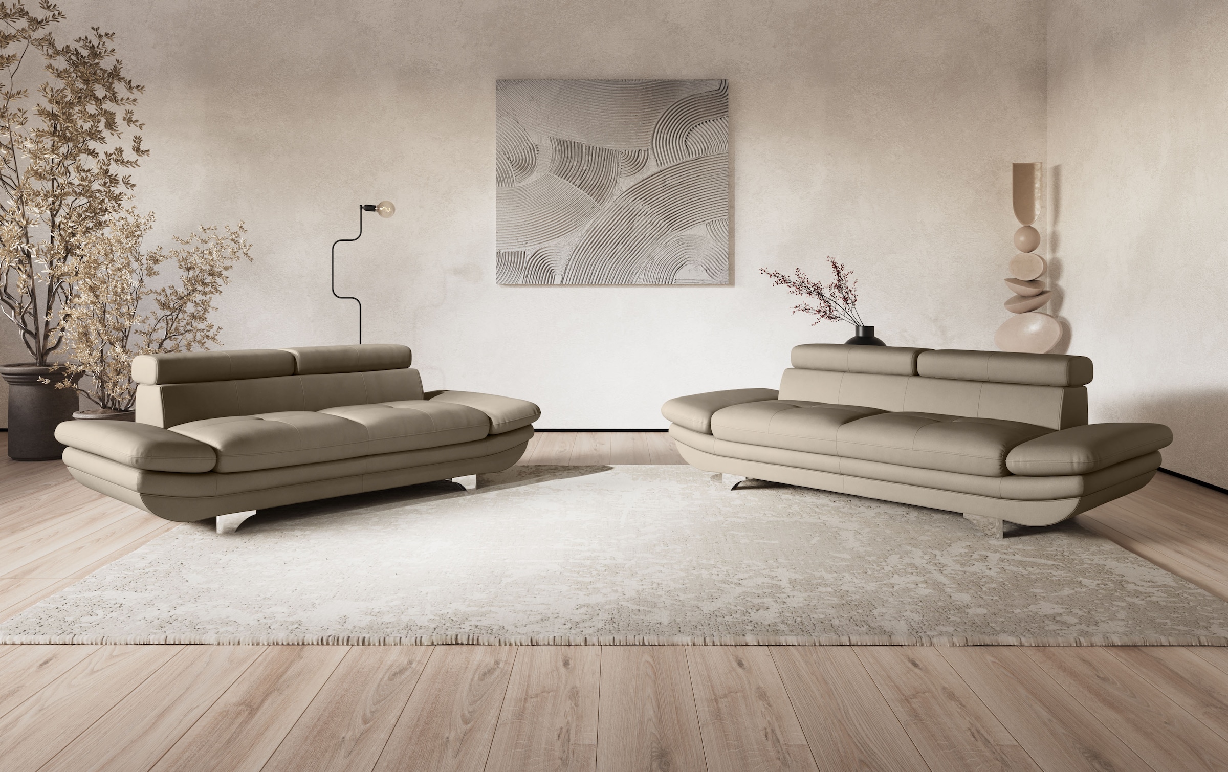 COTTA 3-Sitzer »Enterprise«, Big-Sofa, mit Armteilverstellung & Kopfteilverstellung