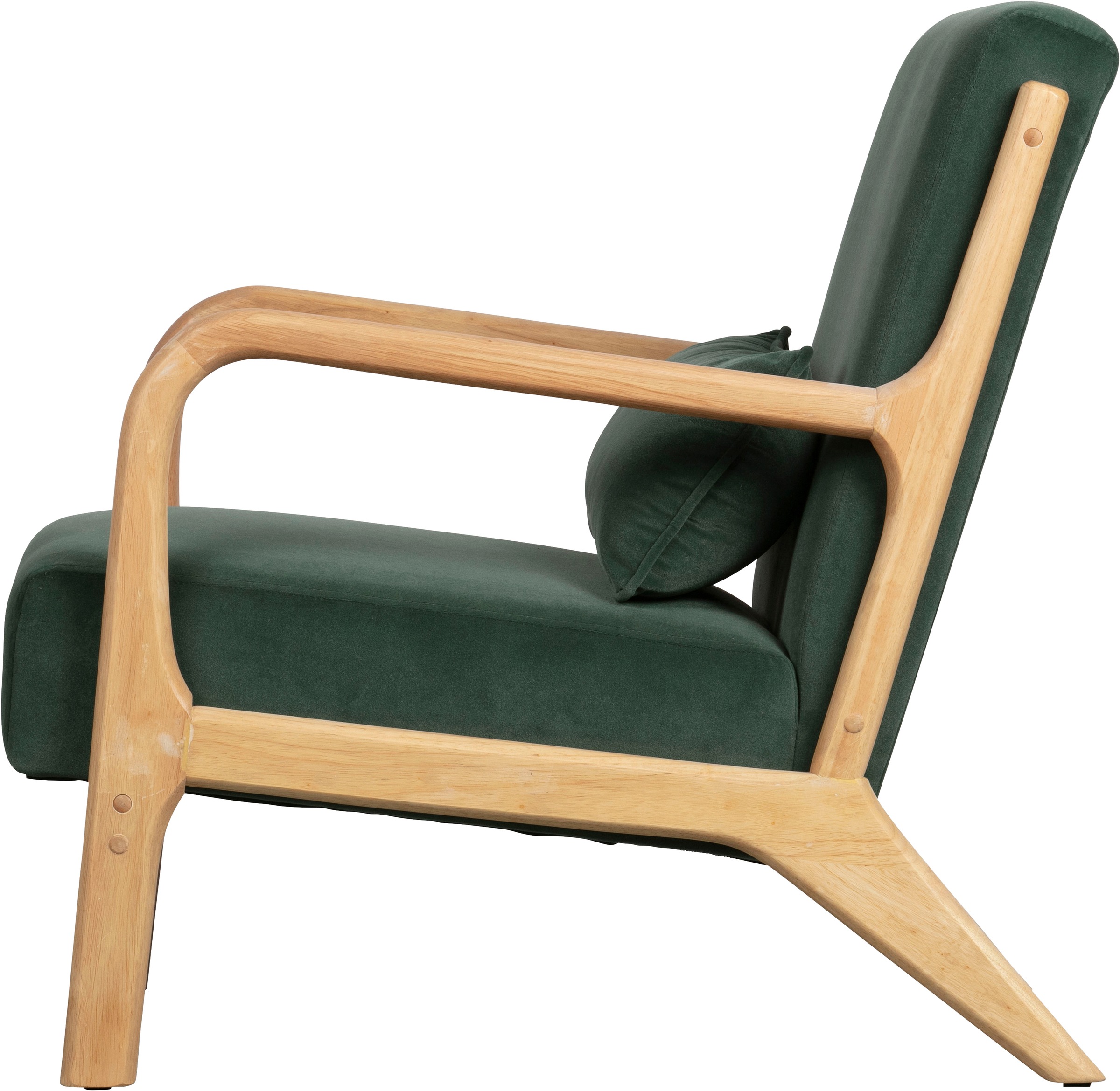 WOOOD Fauteuil lounge »Mark mit Gewebtem Bezug und Gummibaumholz-Rahmen B 67 x T 82 x H 75 cm« Bonne résistance à l'usure, capacité de charge 135 kg, coussin dorsal séparé