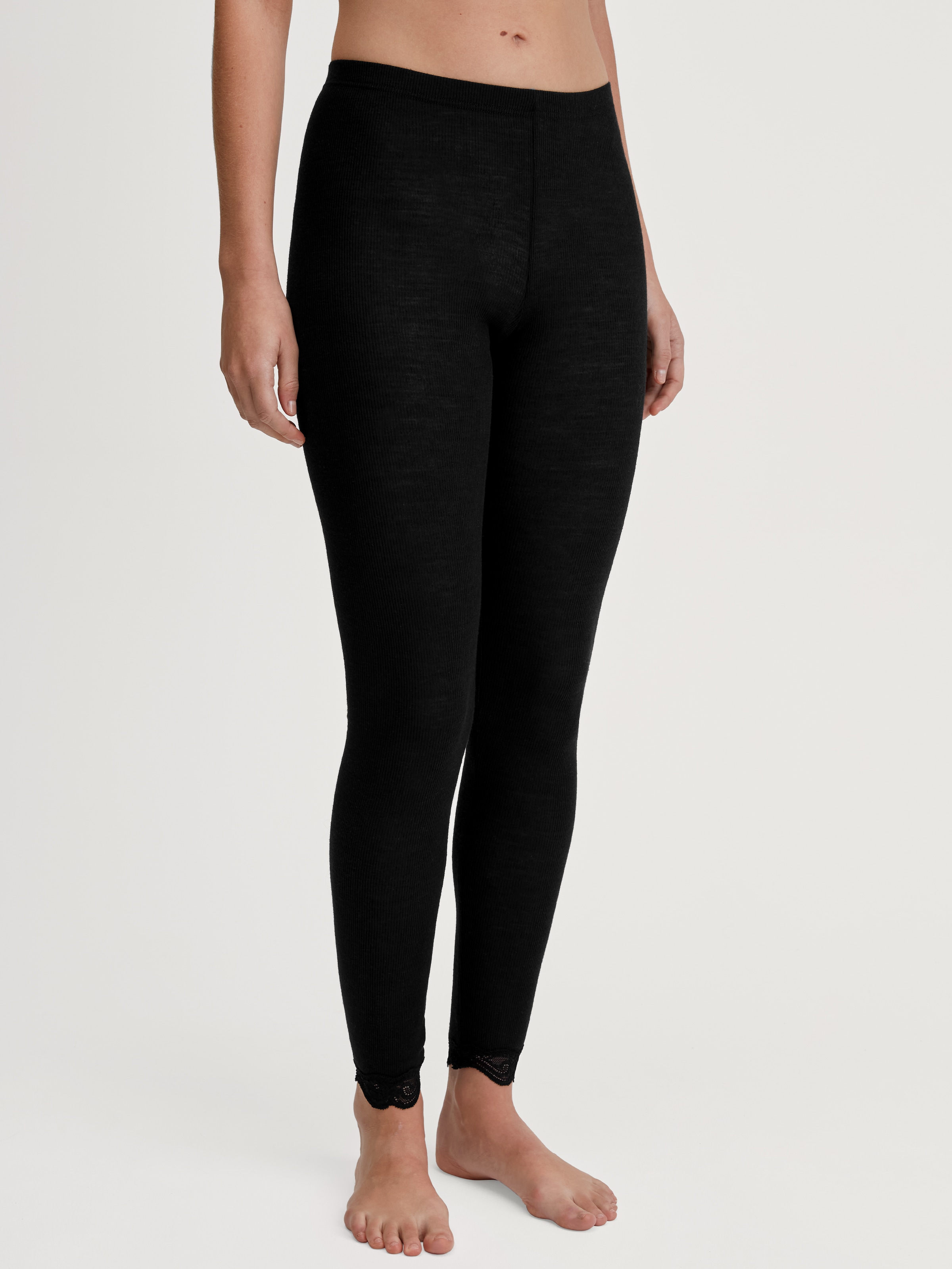 CALIDA Leggings »Richesse Lace« Spitzen-Details, elastisch, Feinripp-Qualität, wärmend, weich