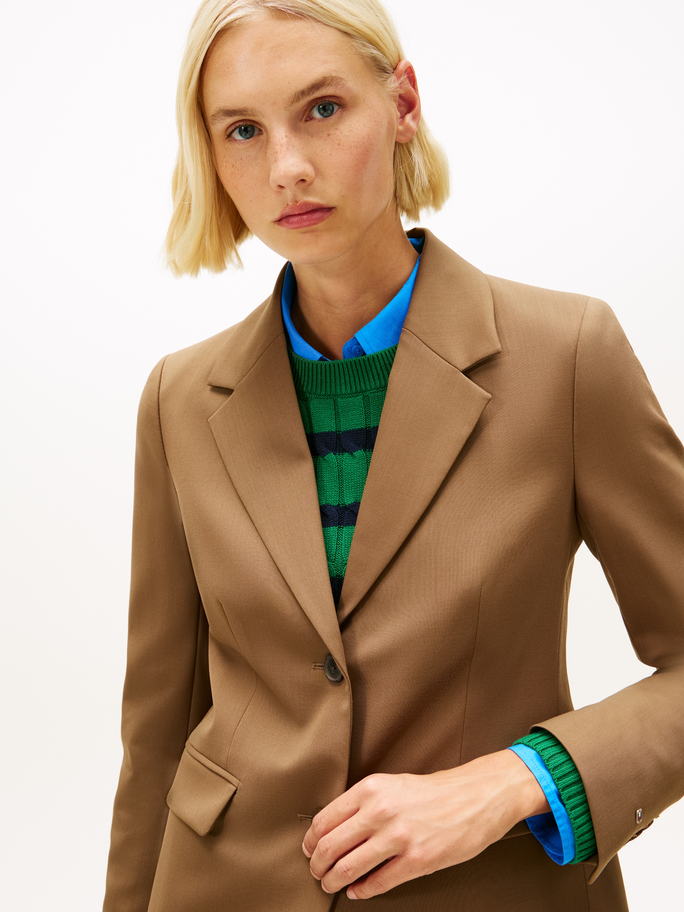 Tommy Hilfiger Blazer long »TIMELESS WOOL REG STRT SB BLAZER« mit Wolle