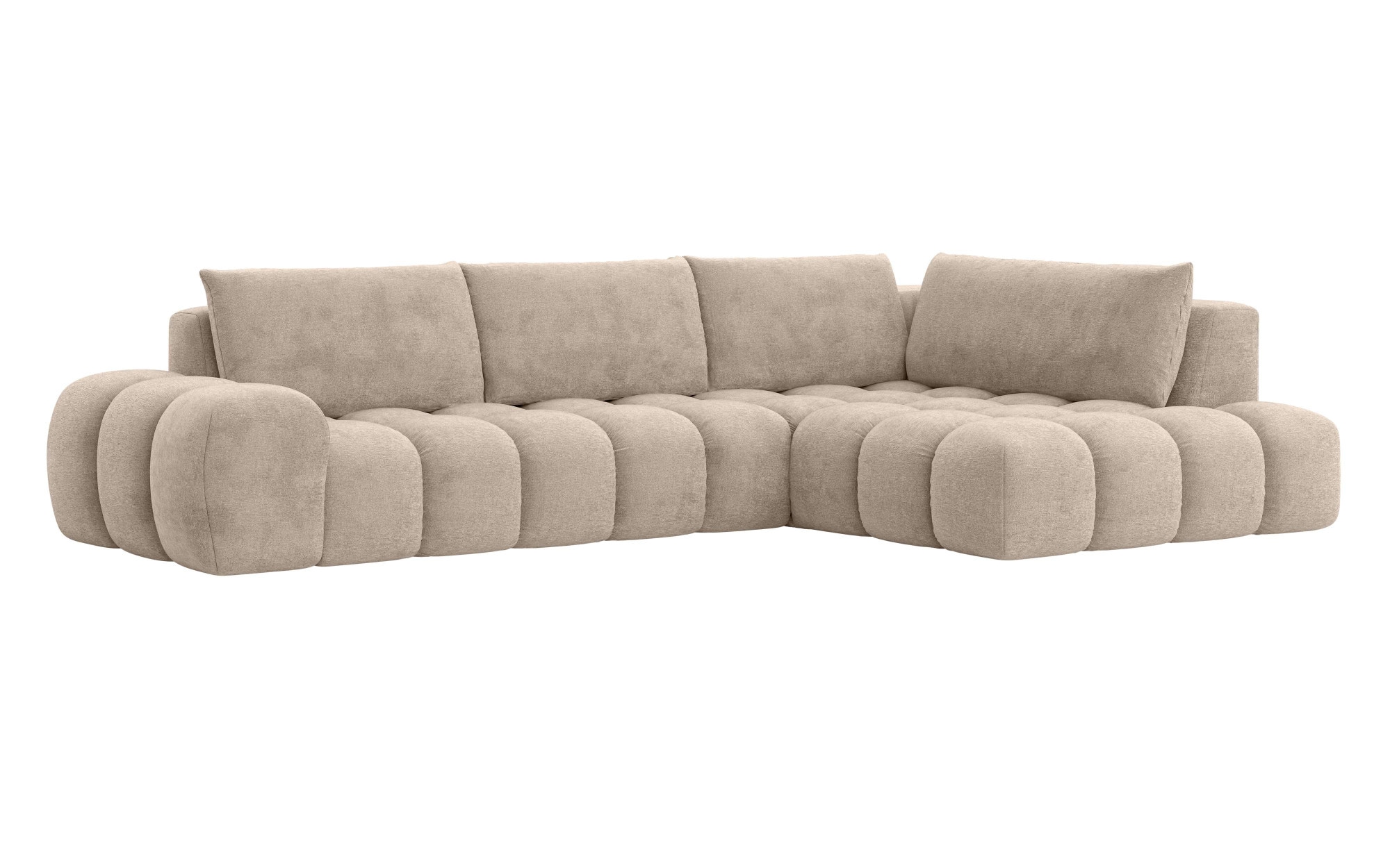 INOSIGN Ecksofa »AZITA klein, L-Form, elegant und bequem Designsofa«, lose Rückenkissen, traumhafte Steppung, Masse B/T/H: 296/176,5/89 cm