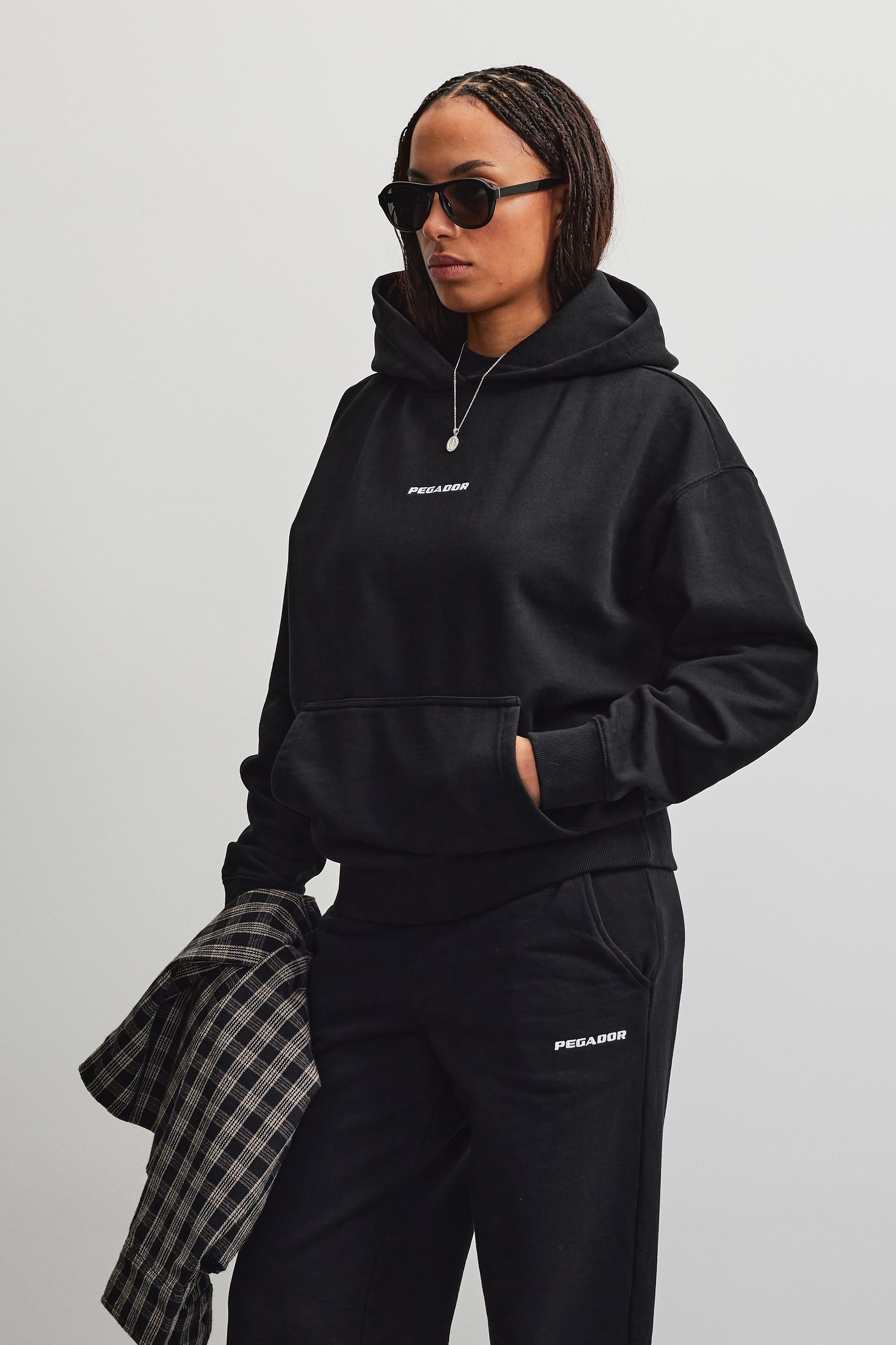 PEGADOR Sweat à capuche »CLARITA LOGO OVERSIZED HOODIE«, mélange de coton, oversize
