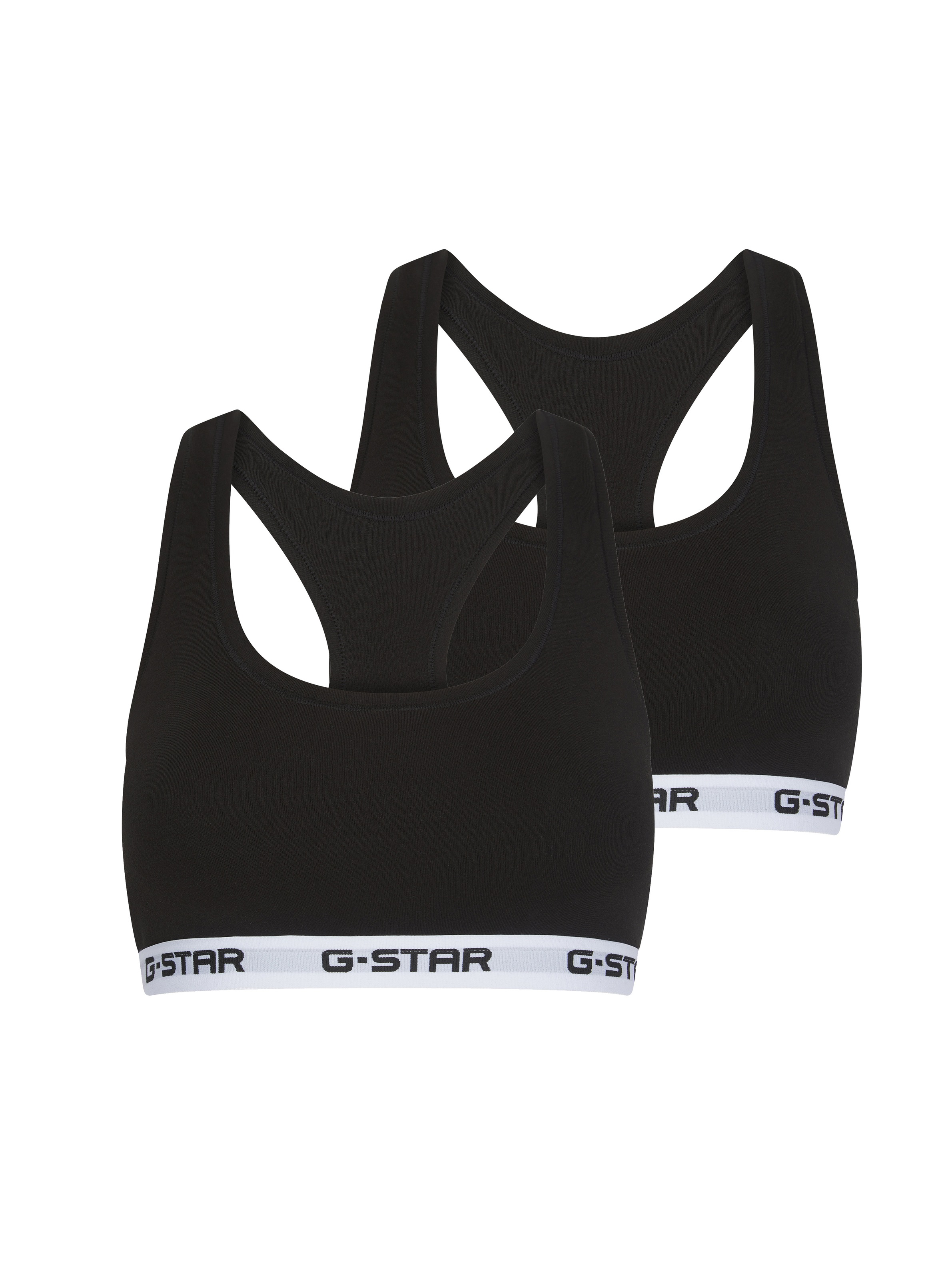 G-STAR Bralette »CARNELIAN, BRAS 2 PACK RACERBACK« Packung, 2 Stk. mit Logo-Saum