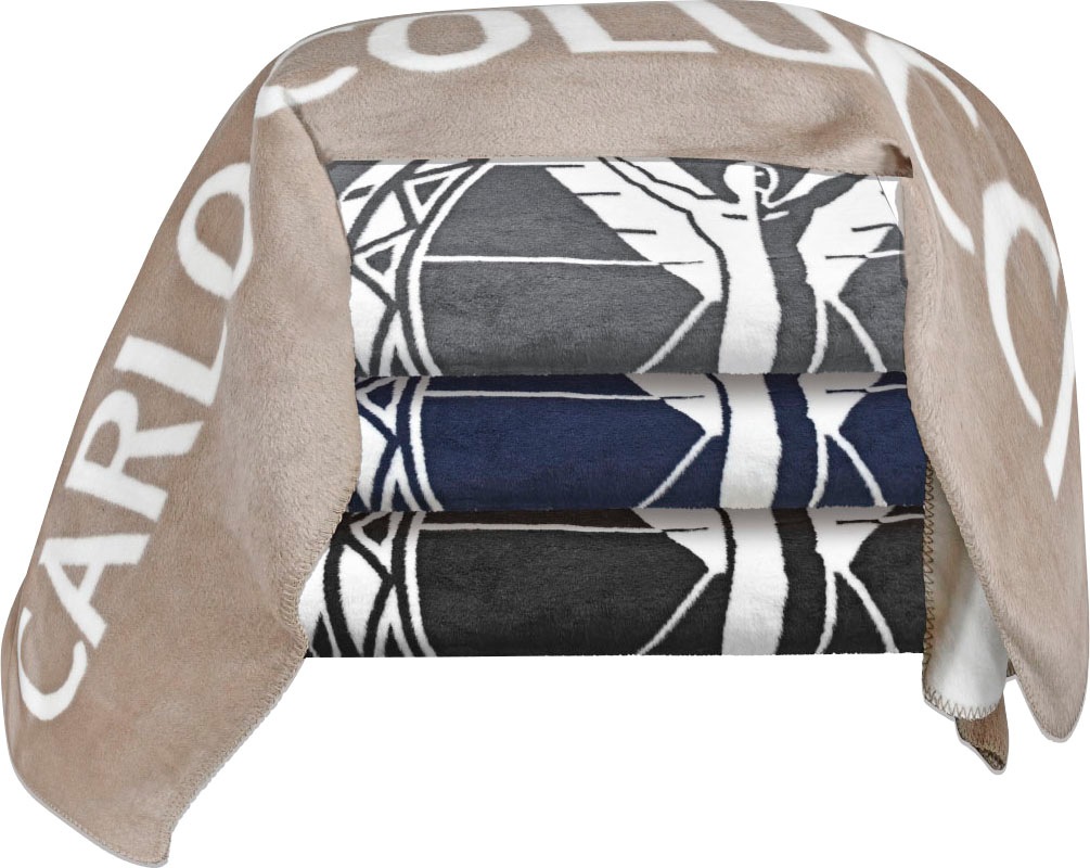 Image of CARLO COLUCCI Wohndecke »Elisa«, Ikarus Logo und Logoschriftzug, Kuscheldecke bei Ackermann Versand Schweiz