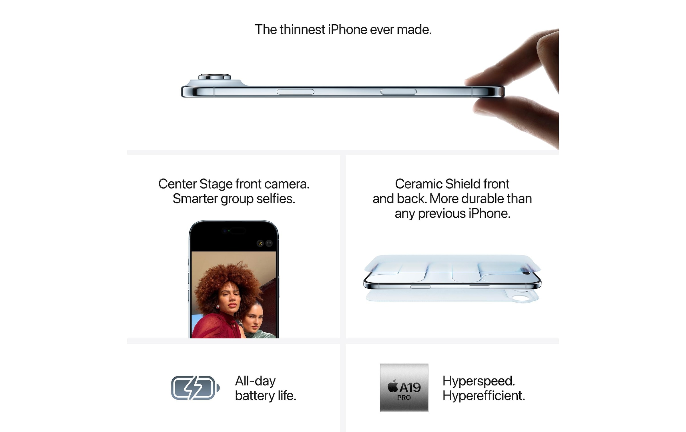 Apple Smartphone »iPhone Air« Schwarz Induktionsladung