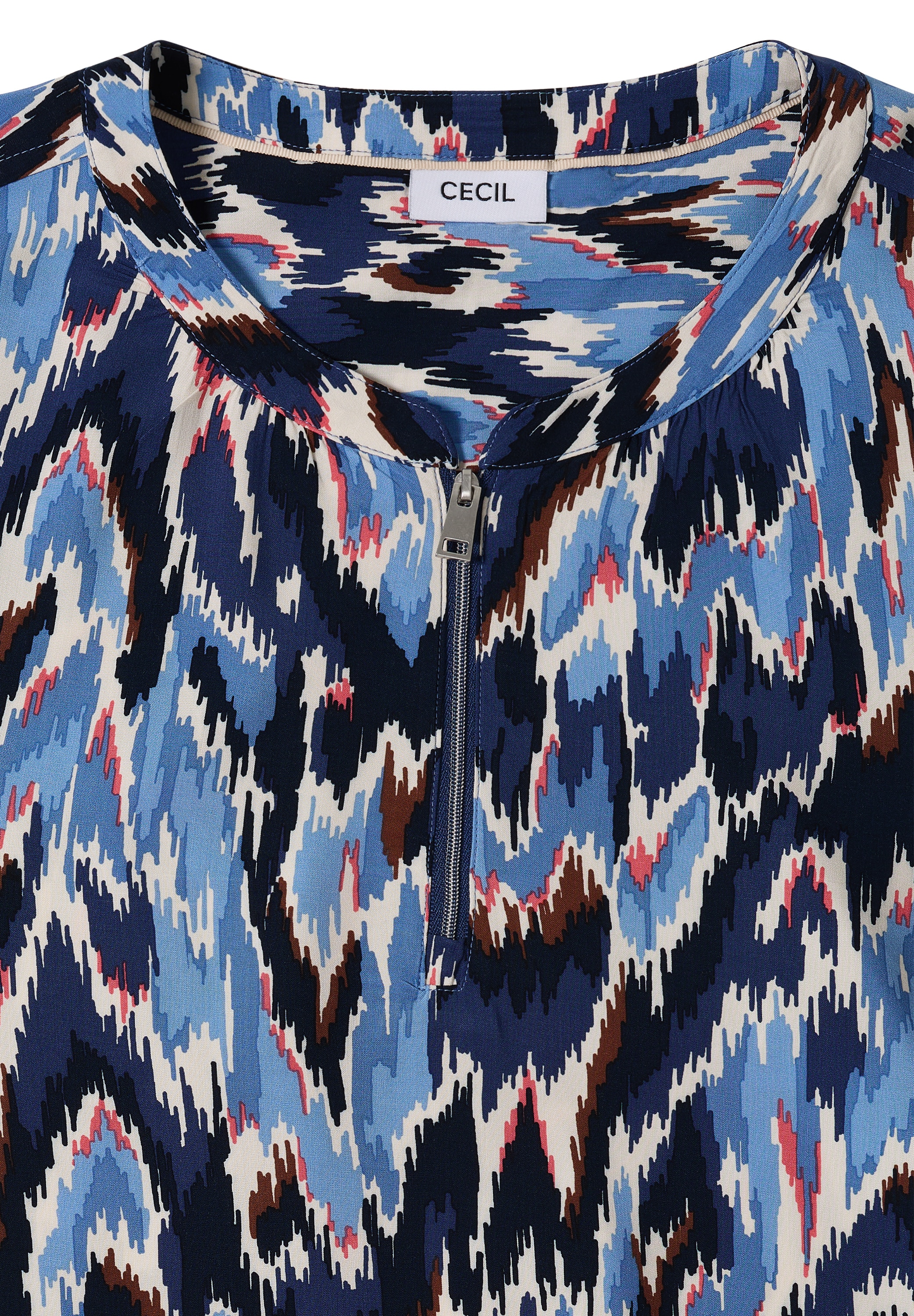 Cecil Blouse à manches longues mit grafischem Print und Reissverschluss