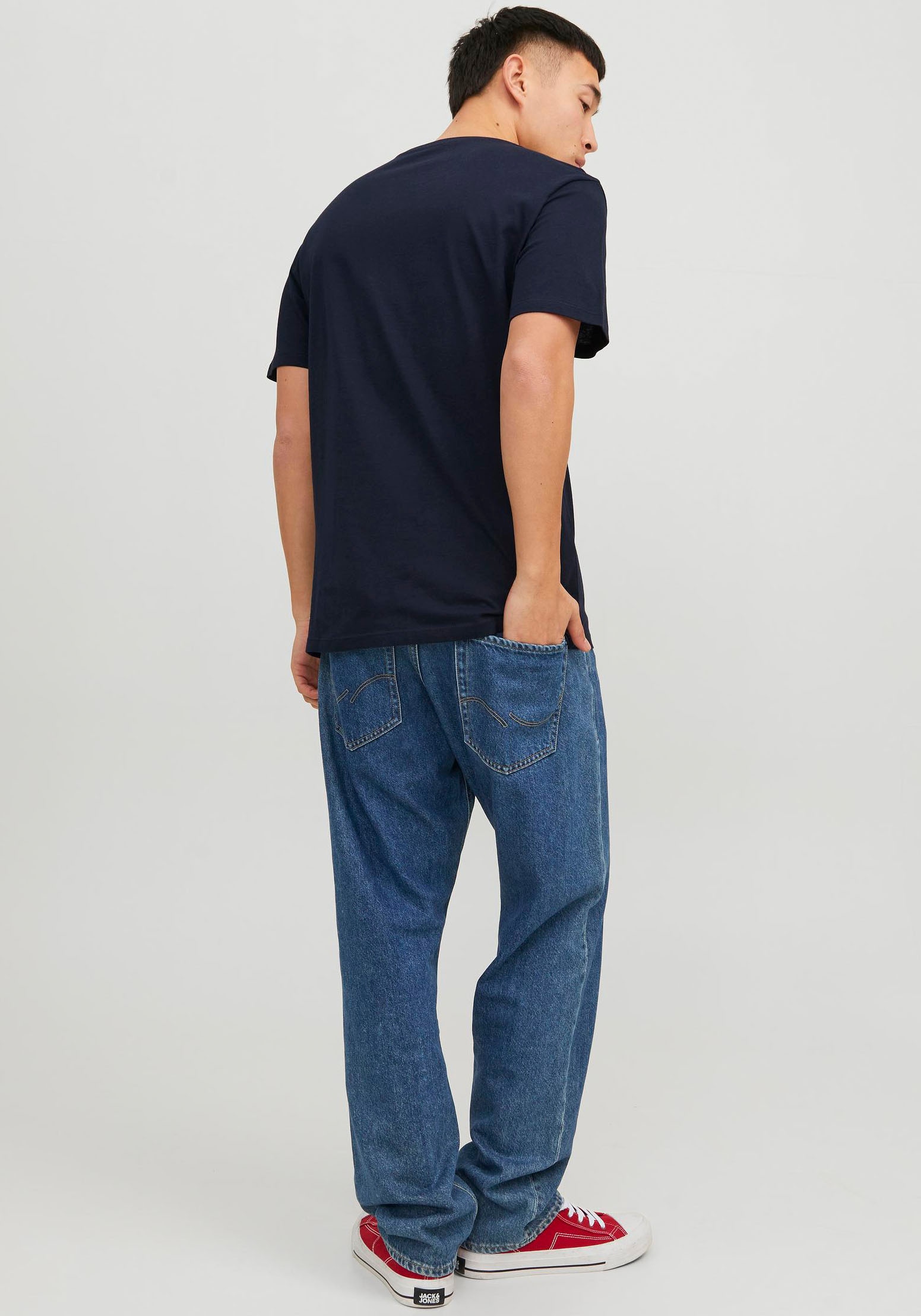 Jack & Jones Rundhalsshirt »JJBECS SHAPE TEE SS CREW NECK«