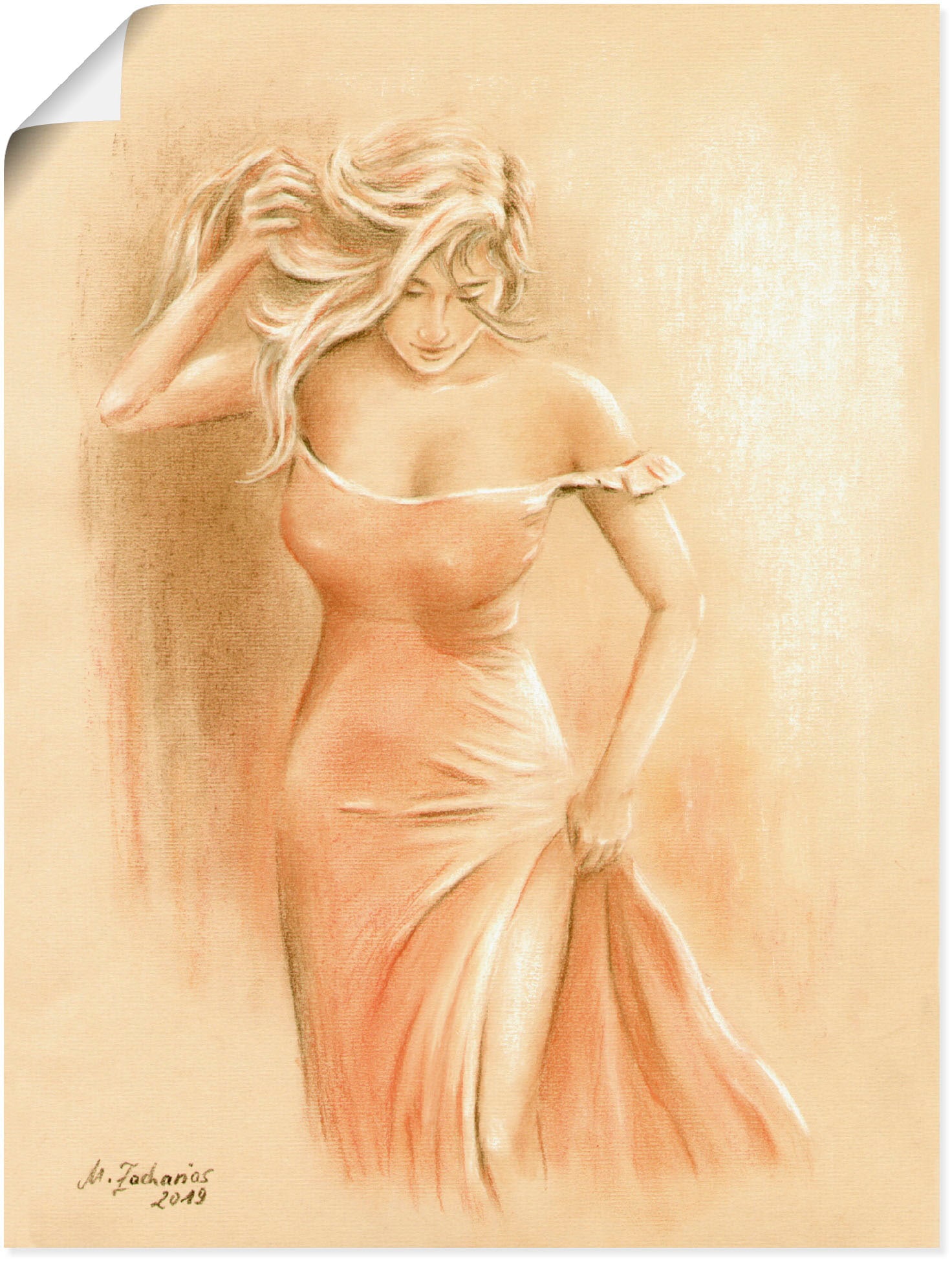 Artland Wandbild »Kurviges Model«, Erotische Bilder, (1 St.), als Leinwandbild, Poster in verschied. Grössen