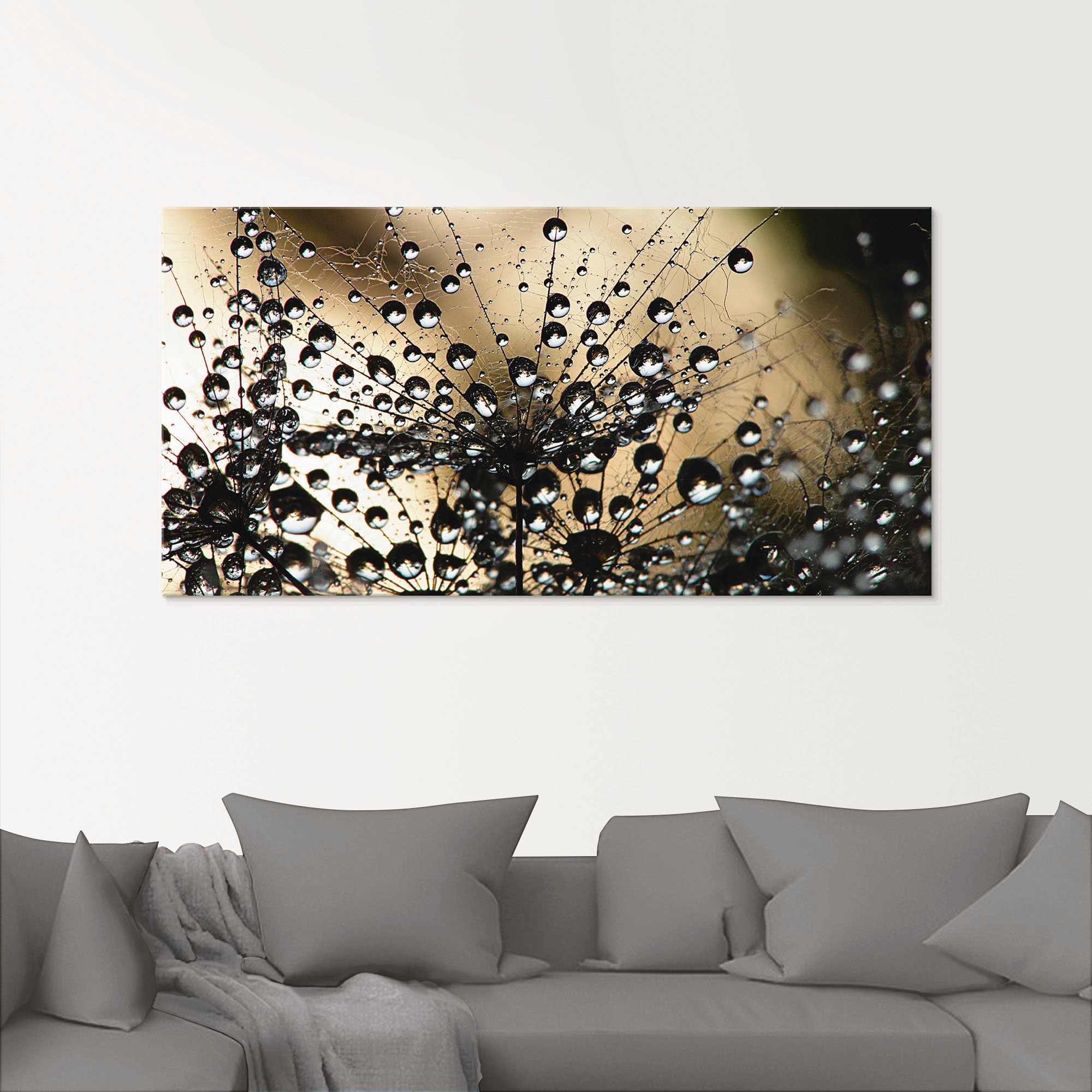 Artland Glasbild »Nasser Löwenzahn«, Blumen, (1 St.), in verschiedenen Grössen