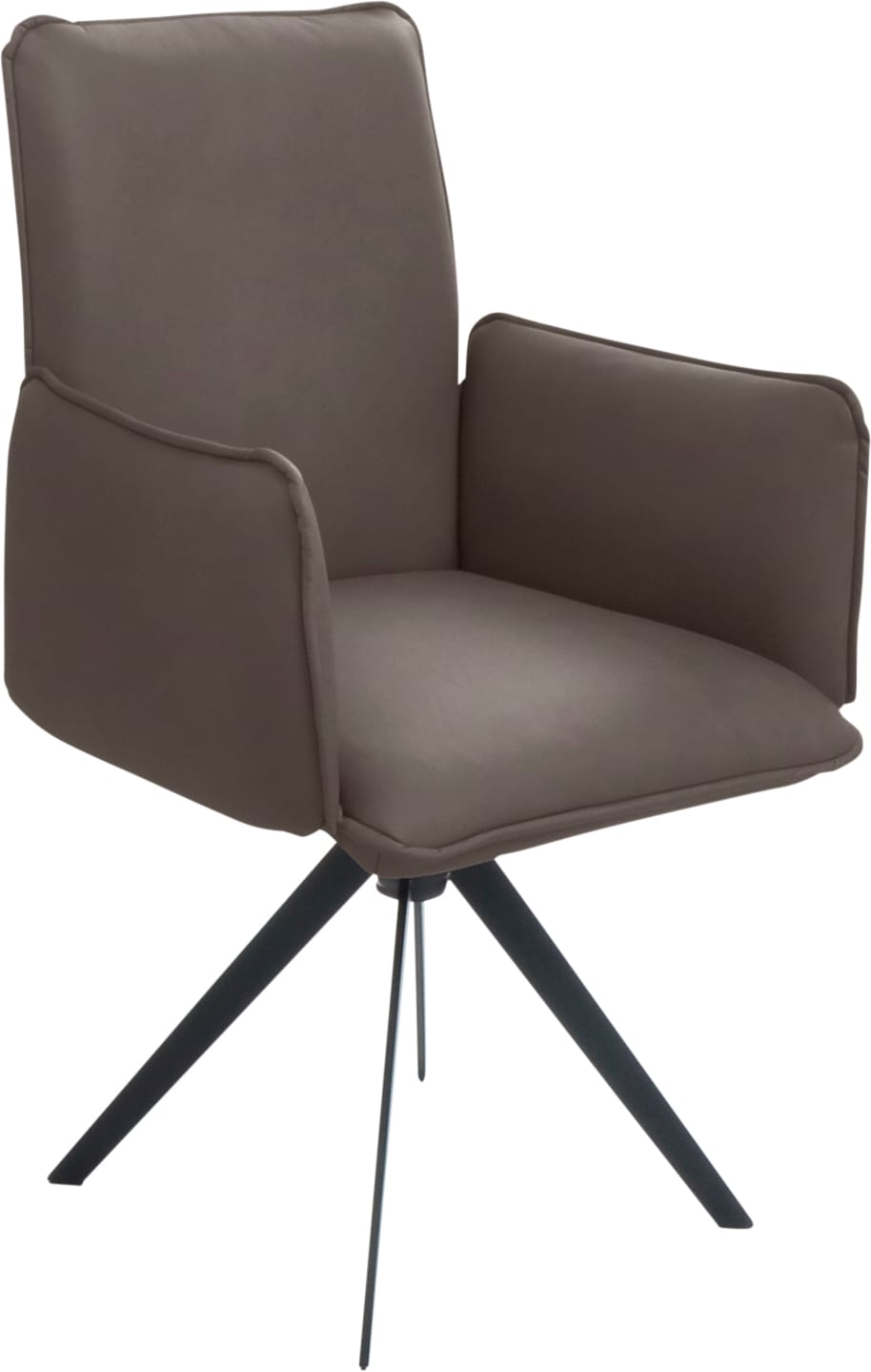 K+W Komfort & Wohnen Chaise de salle à manger »Drehstuhl, Armlehnstuhl, Lederstuhl« () Tourniquet éclair et fonction de retour, passepoil décoratif 12 mm