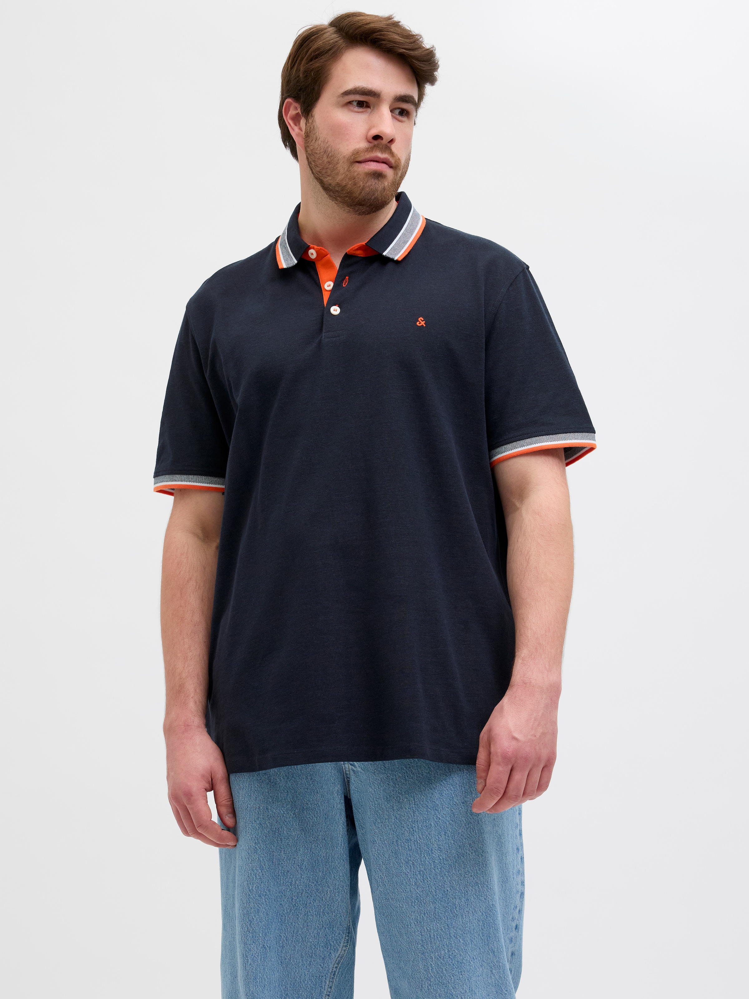 Image of Jack & Jones PlusSize "JJEPAULOS POLO SS NOOS PLS" Baumwolle, regular fit