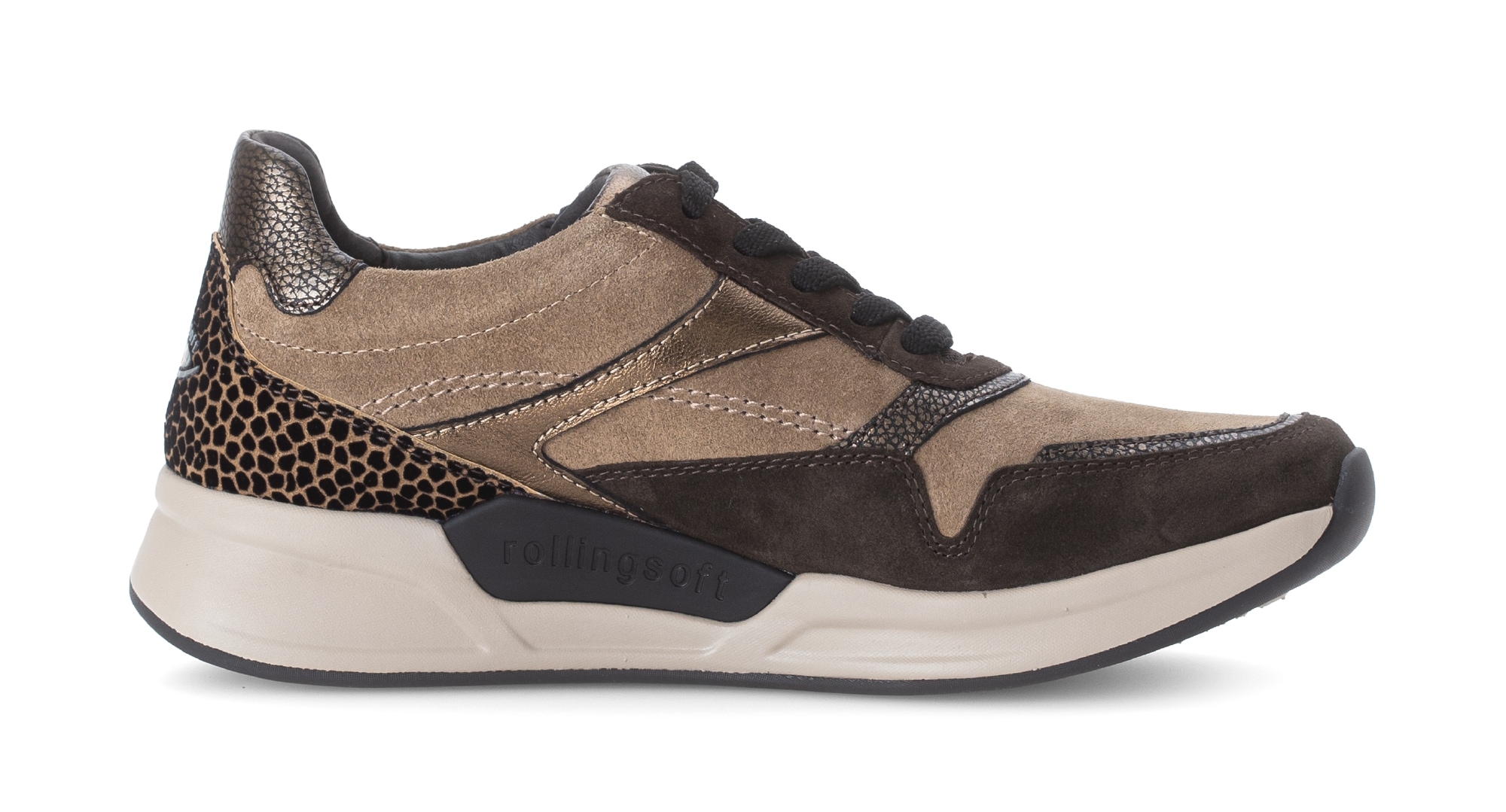 rollingsoft Keilsneaker  , Schnürschuh, Halbschuh, Freizeitschuh mit seitlichem Reissverschluss