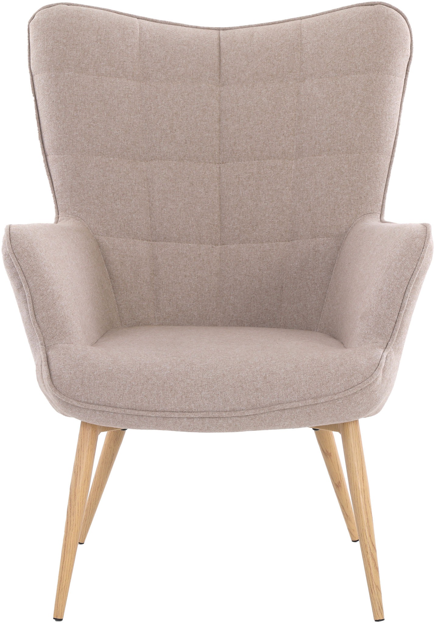 Image of byLIVING Sessel "UTA" Bezug Webstoff sandfarben, Gestell Metall Artisan Eiche, Schaumstoff
