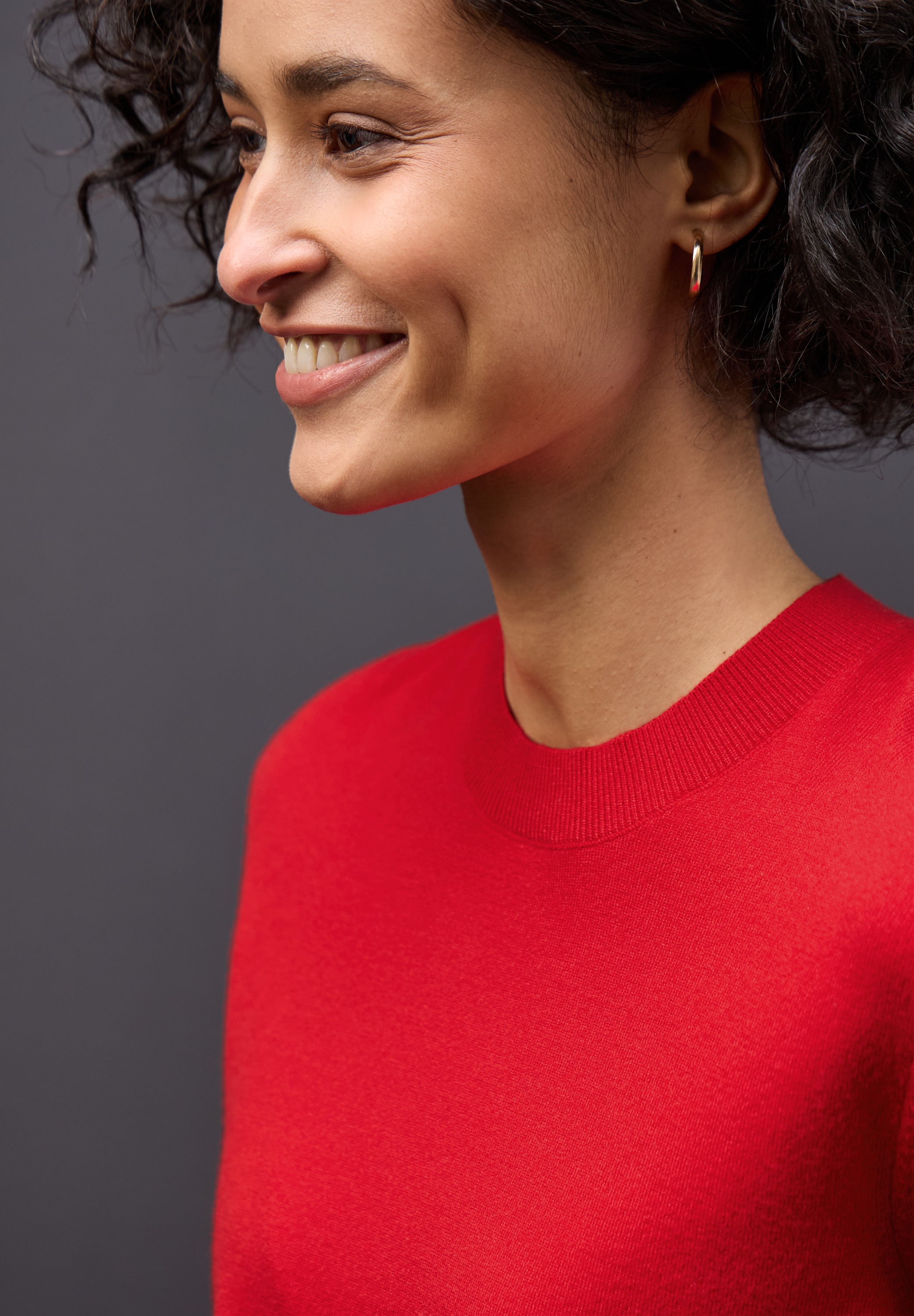 STREET ONE Pull à col rond mit Rippbündchen