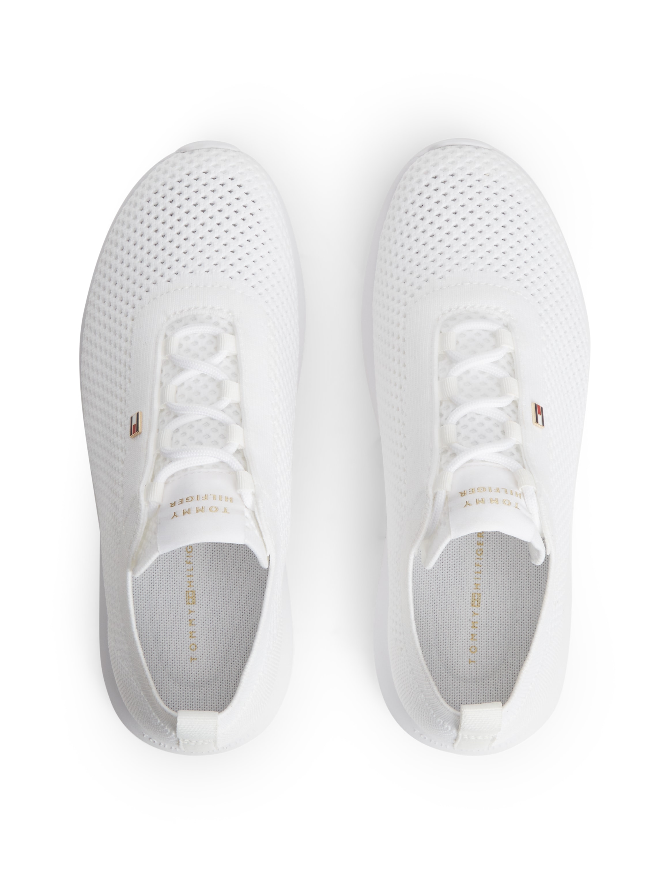 Tommy Hilfiger Keilsneaker »TH KNIT RUNNER«  Freizeitschuh, Halbschuh, Schnürschuh mit Logoflaggen-Element