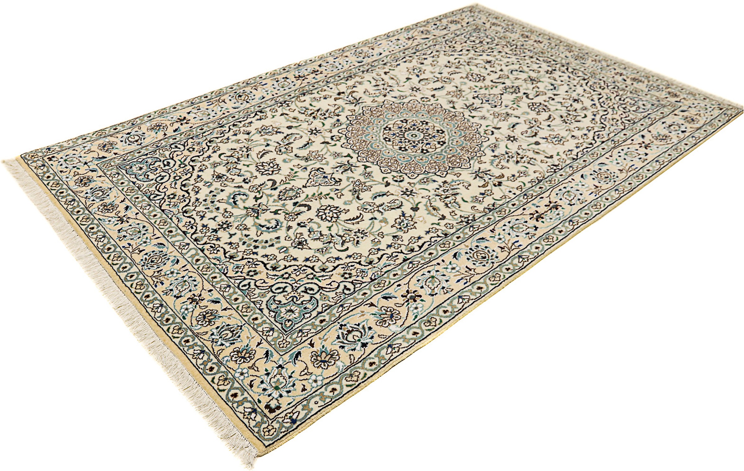 Image of morgenland Orientteppich »Perser - Nain - Royal - 246 x 154 cm - beige«, rechteckig, 10 mm Höhe, Wohnzimmer, Handgeknüpft, Einzelstück mit Zertifikat bei Ackermann Versand Schweiz