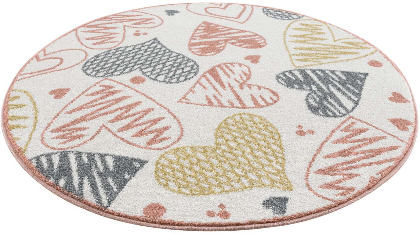 Image of Carpet City Kinderteppich »Anime9392«, rund, 11 mm Höhe, Spielteppich, Herzen, Weicher Flor, Pflegeleicht, Kinderzimmer bei Ackermann Versand Schweiz