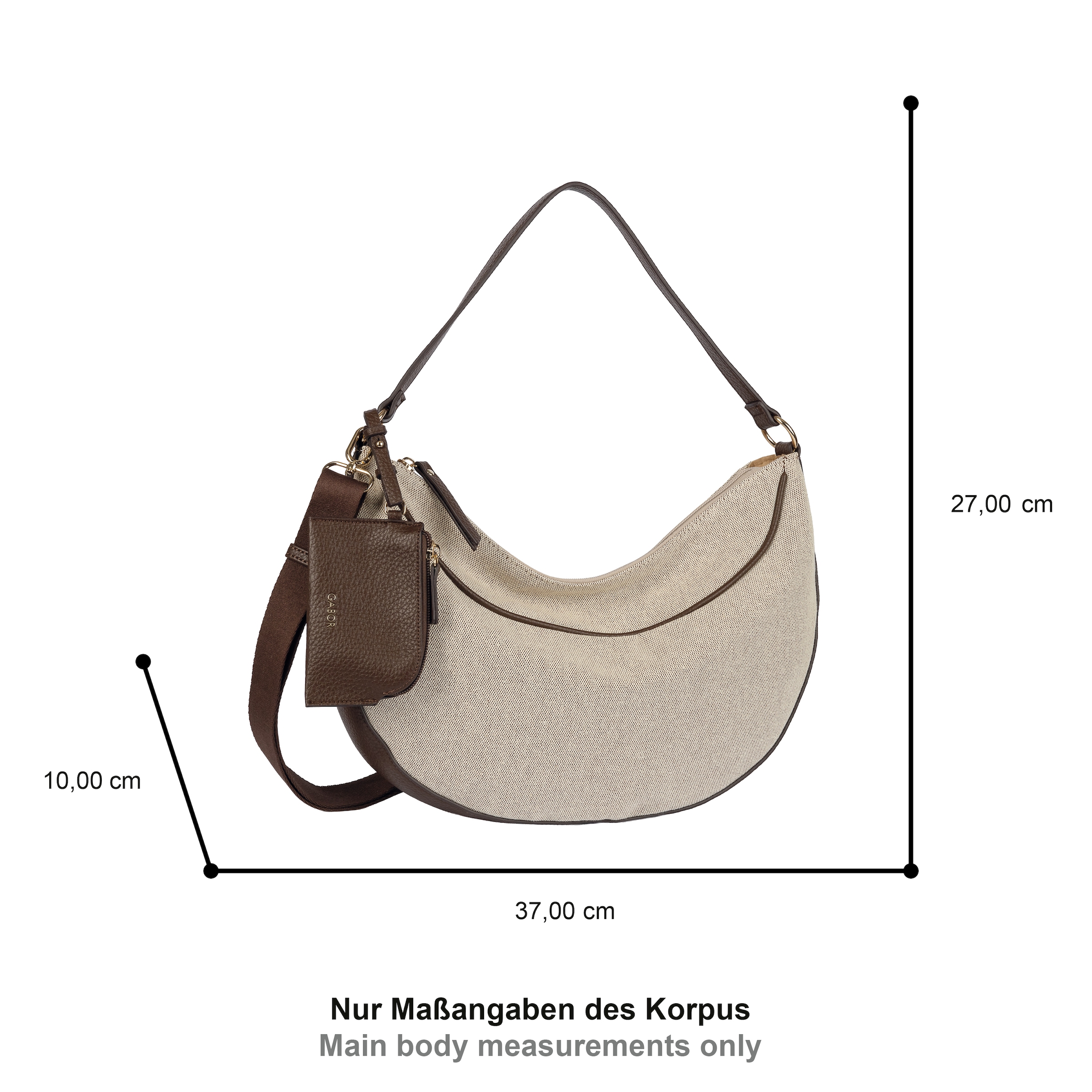 Gabor Hobo »Sibylla« en toile canvas avec imitation cuir noble, détails métalliques brillants et sangle