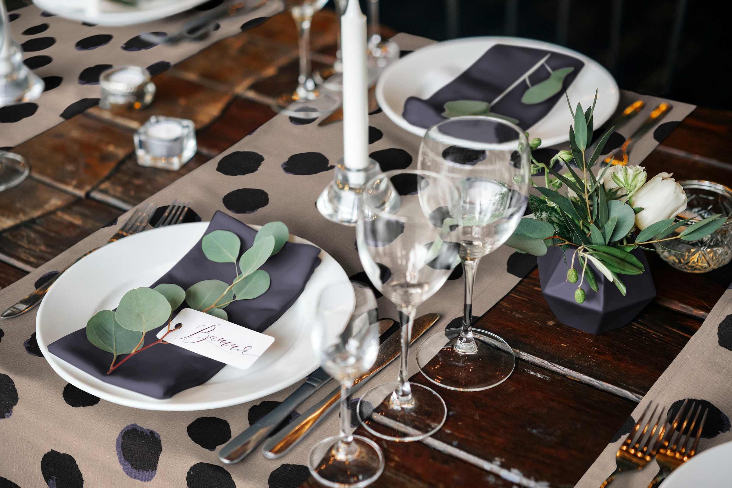 Adam Chemin de table »Dots« aus Bio-Baumwolle,Made in Germany