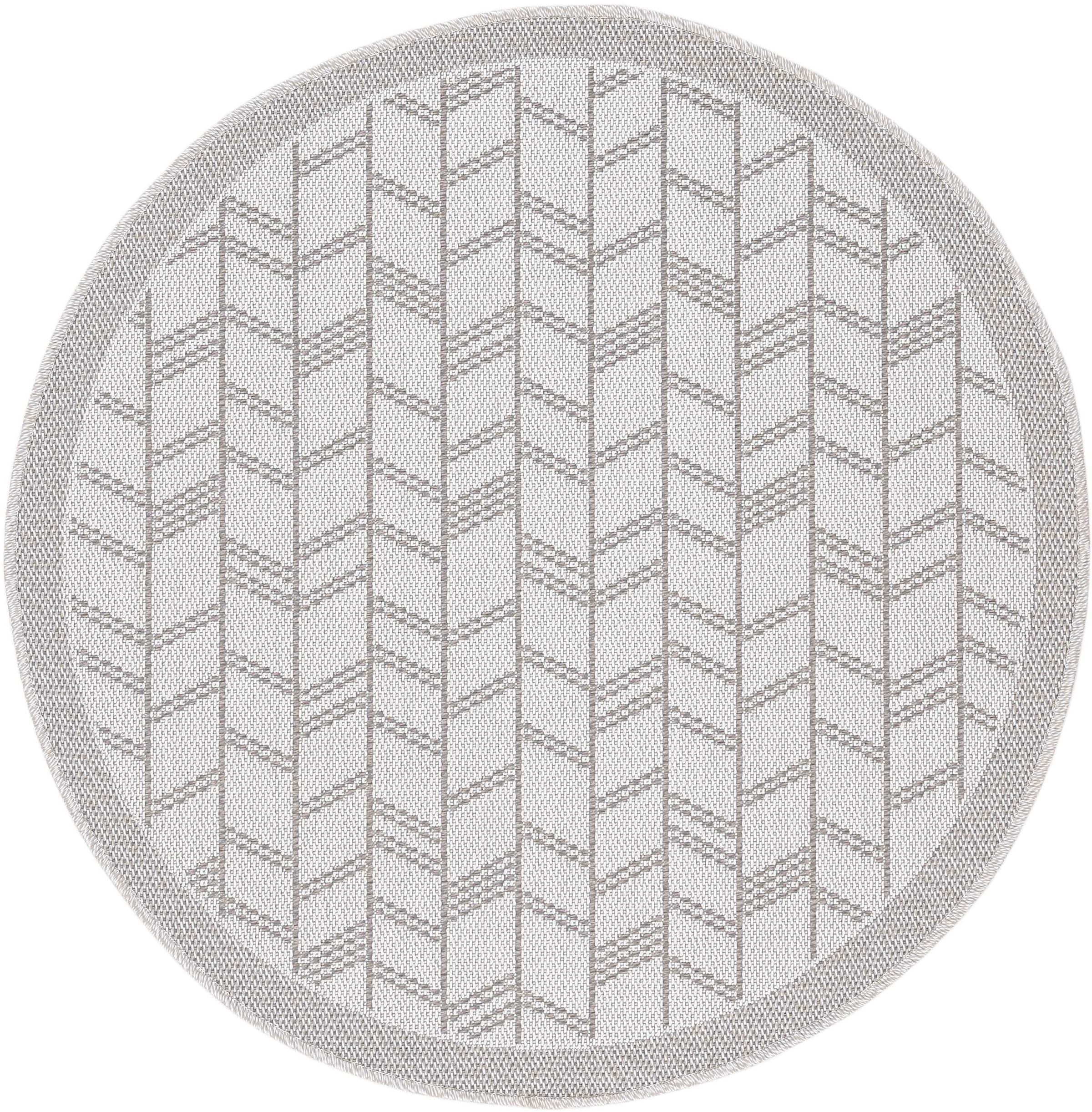 Image of carpetfine Teppich "Boho 102" rund 4 mm Höhe robustes Flachgewebe, Sisal Optik, für Aussenbereich