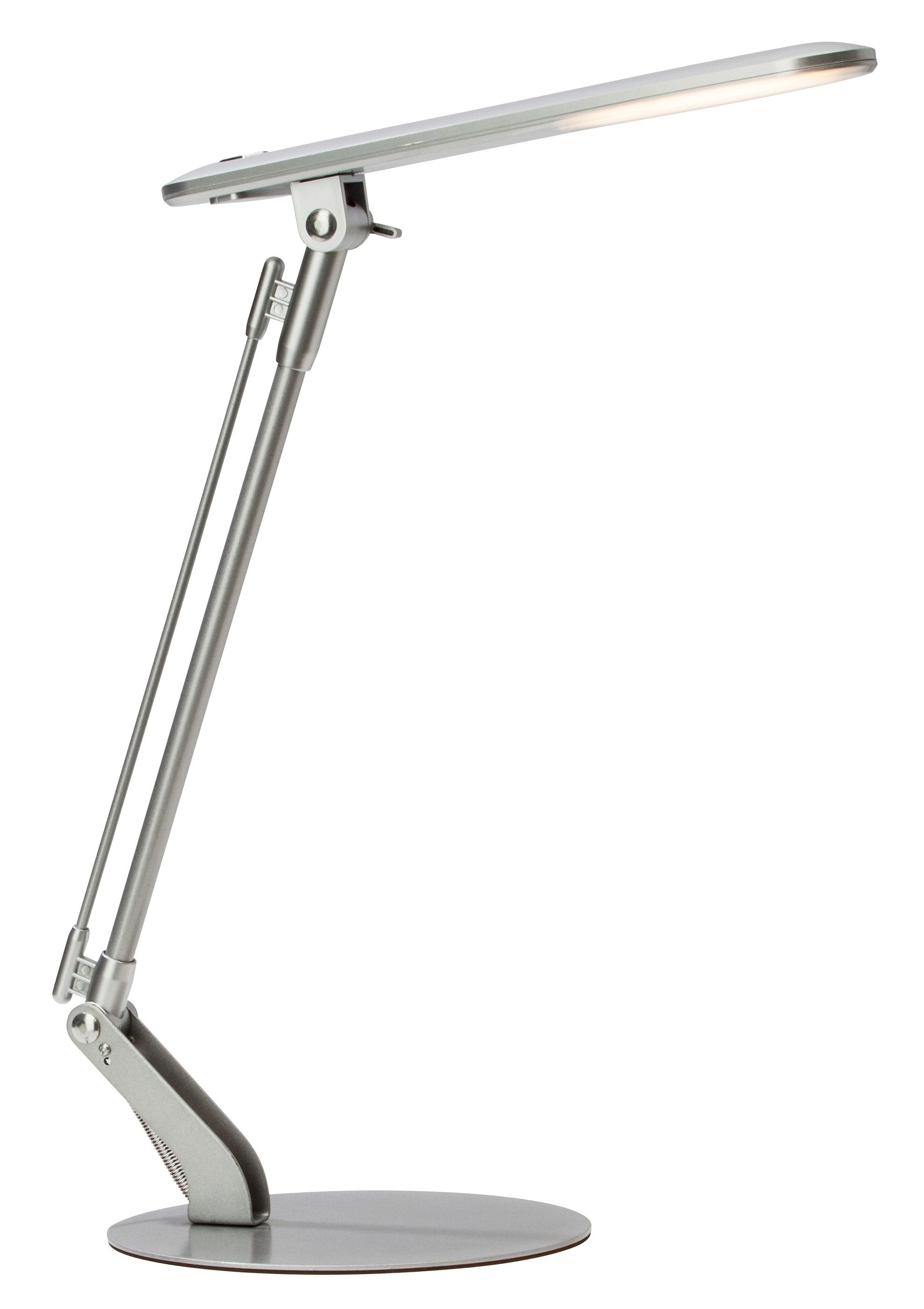 Brilliant LED Schreibtischlampe »BRENDAN« LED-Modul 46cm Höhe, höhenverstellbar, Metall, schwenkbar, grau, Druckschalter