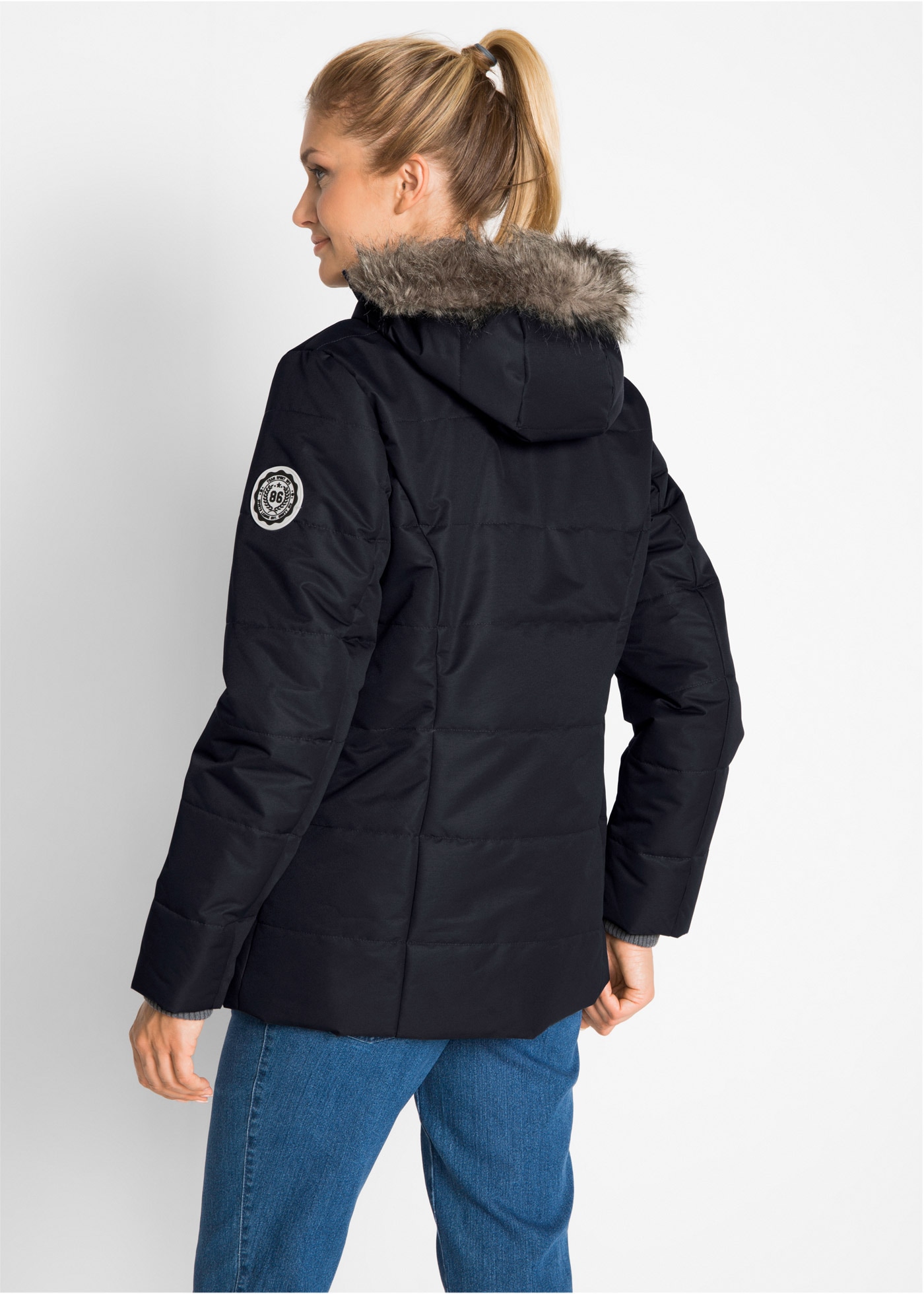 bonprix Veste d'hiver »Winterjacke in 2-in1 Optik« mit Kapuze in 2-in 1 Optik, mit integrietem Fleeceeinsatz und Kapuze